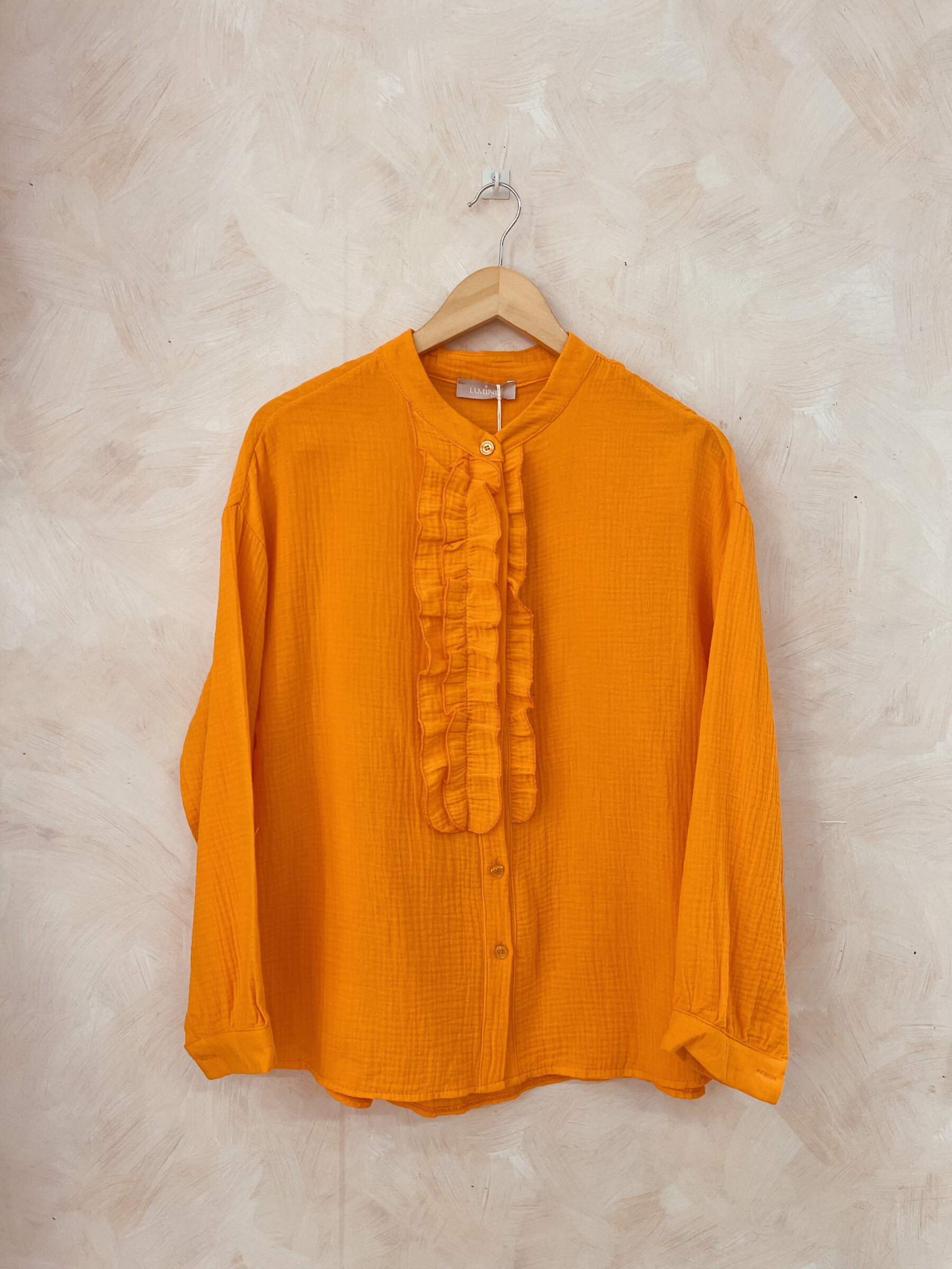 Grossiste LUMINE - Chemise en gaz de coton avec froufroute