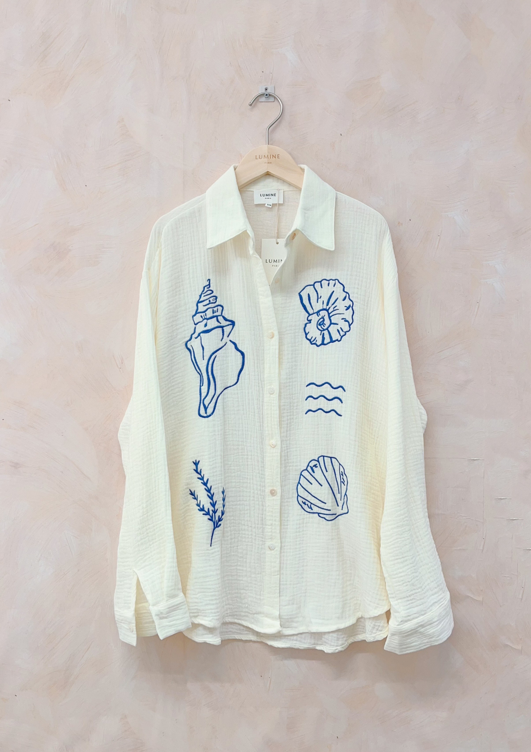 Grossiste LUMINE - Chemise brode coquillage