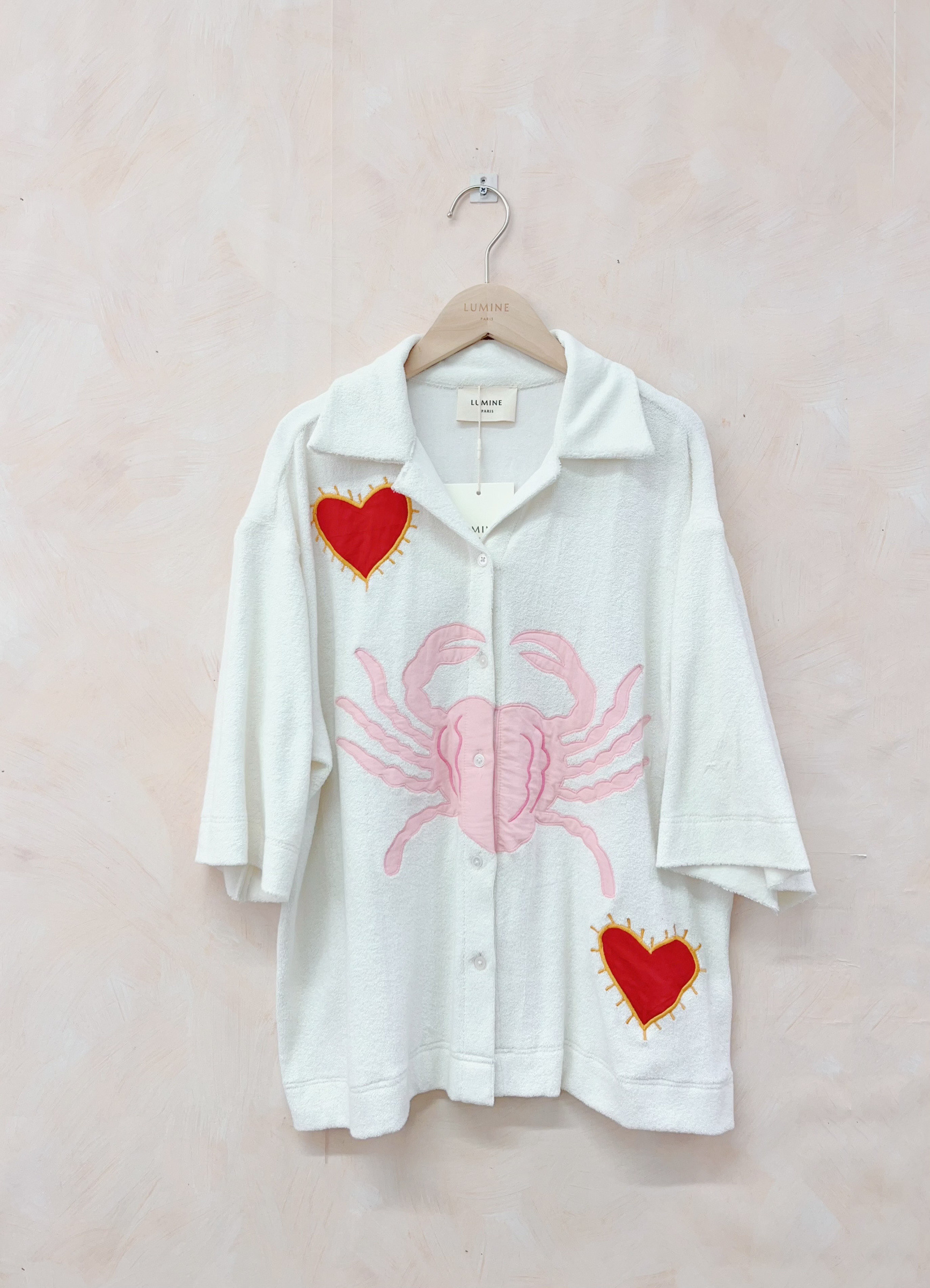 Grossiste LUMINE - Chemise brodée entièrement éponge