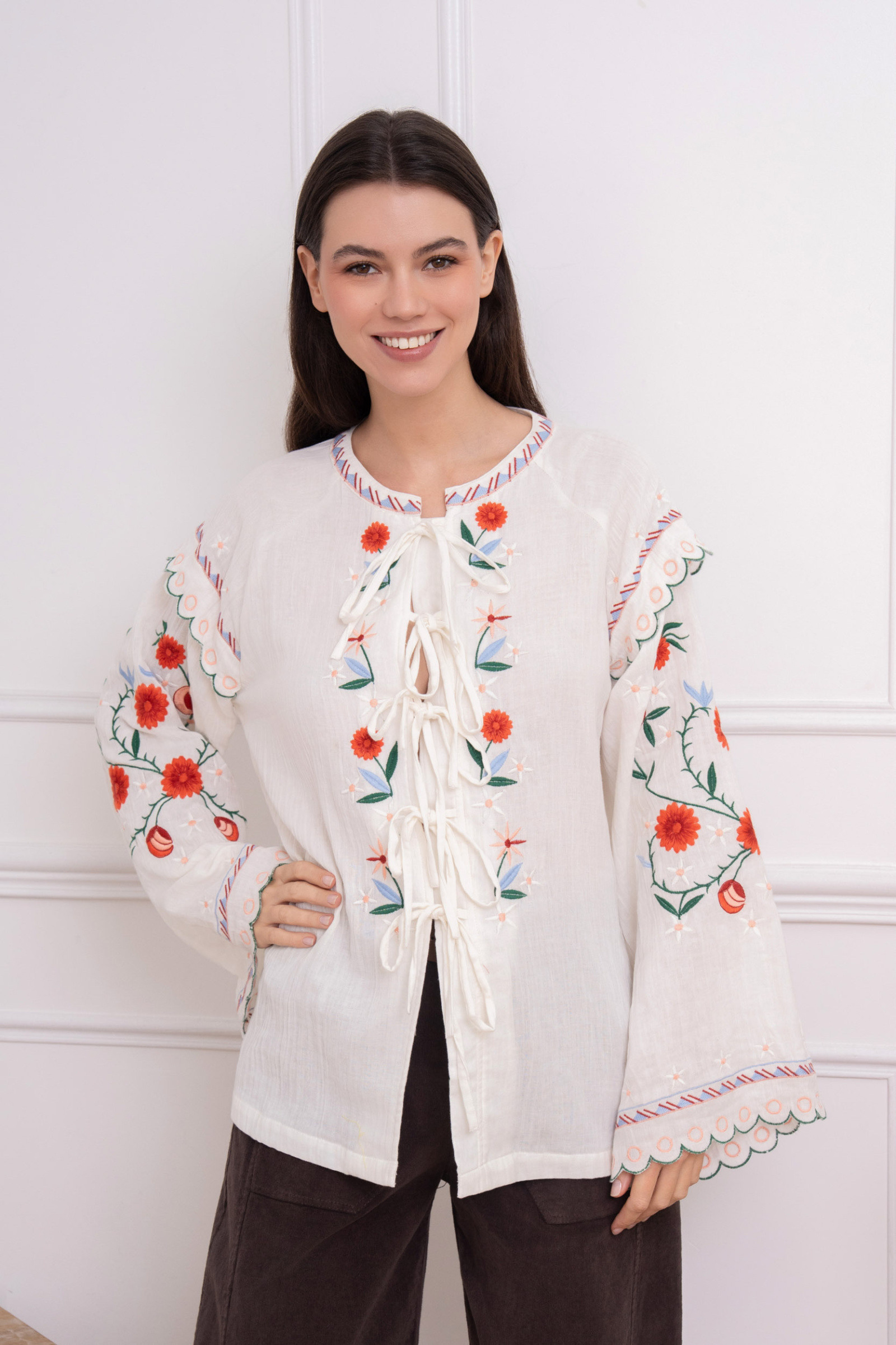 Grossiste LUMINE - Chemise double gaz brodée multi lacet