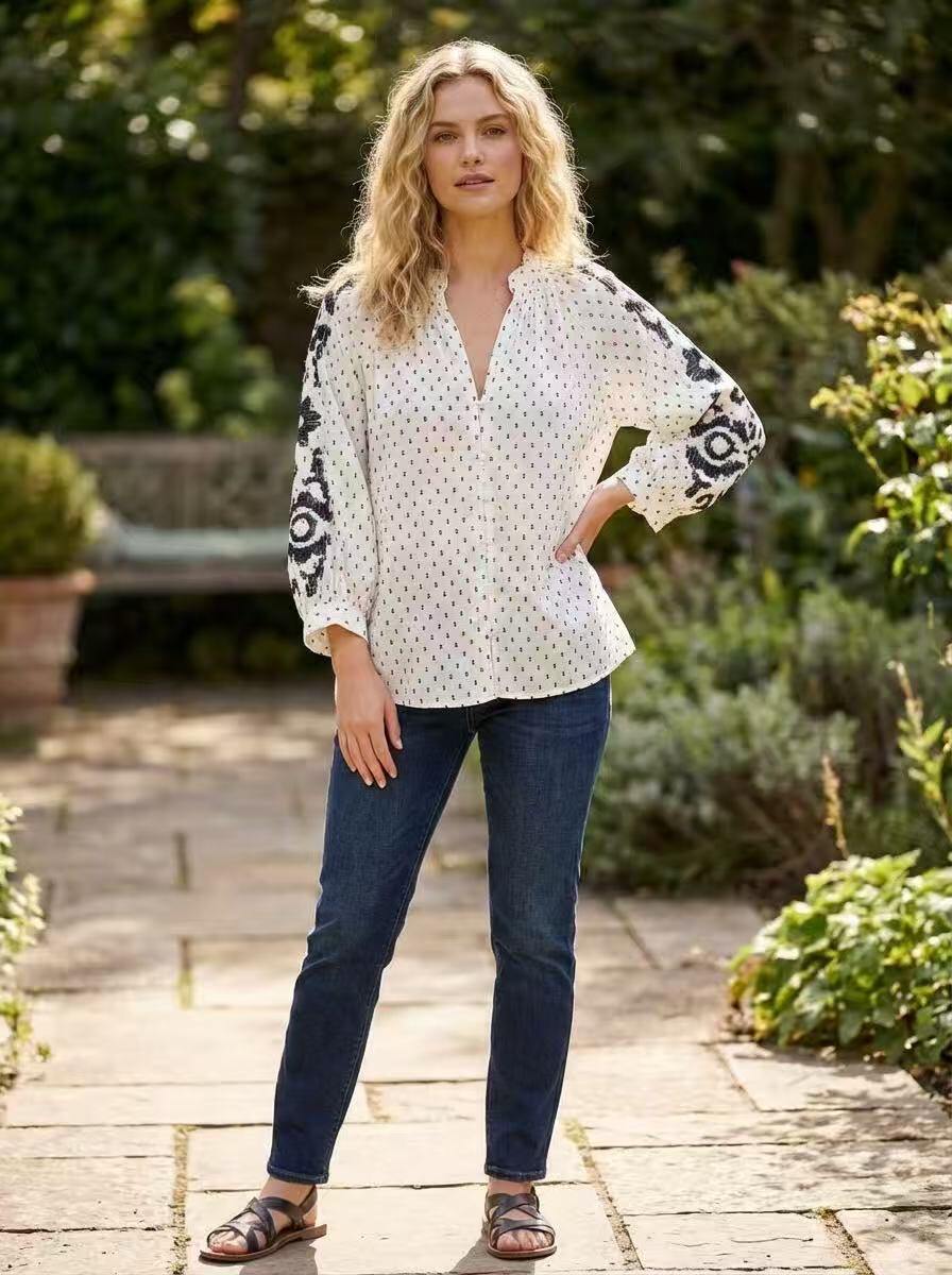 Grossiste LUMINE - Chemise brodée toile