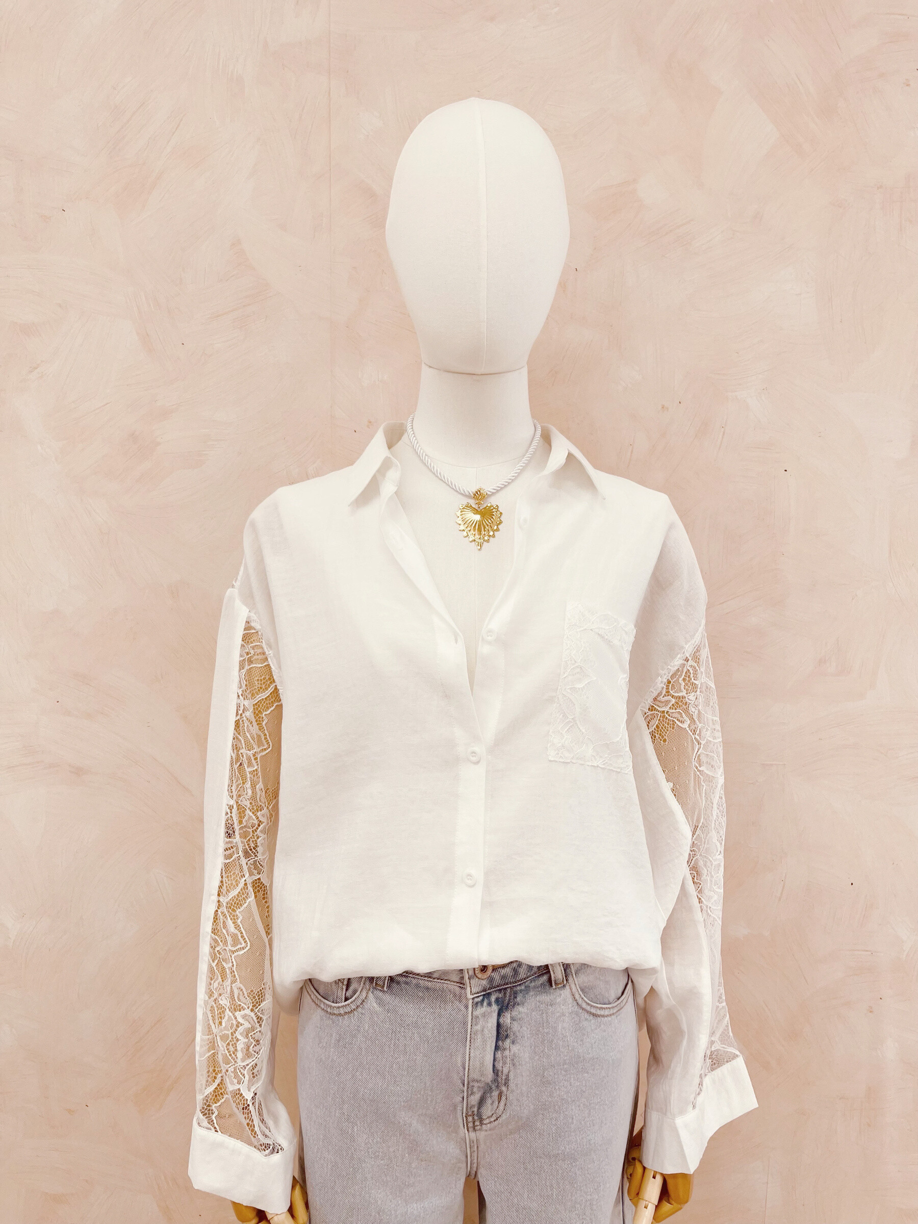Wholesaler LUMINE - Lace sleeves shirt
