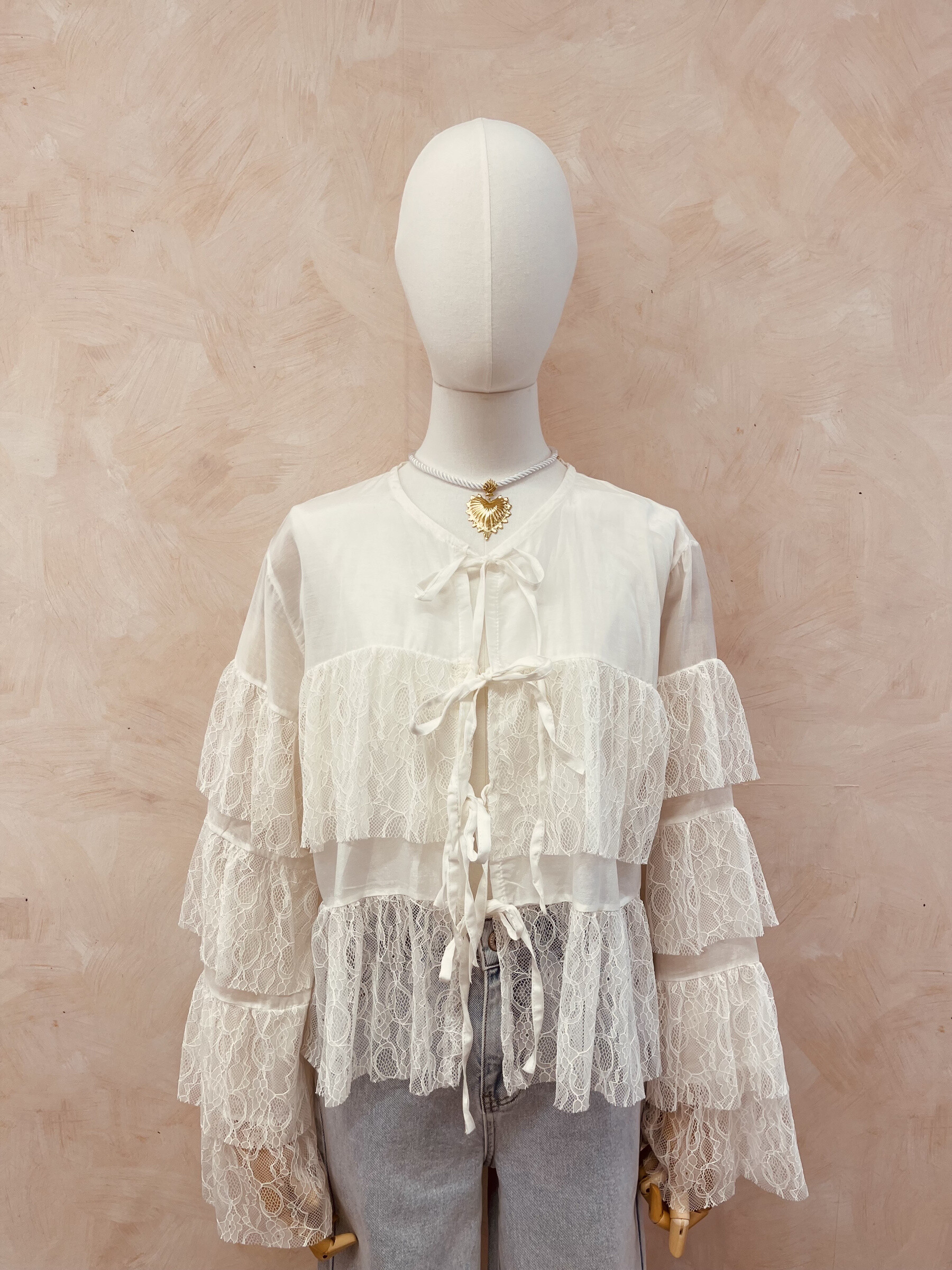 Grossista LUMINE - Camicia con pizzo e nodo