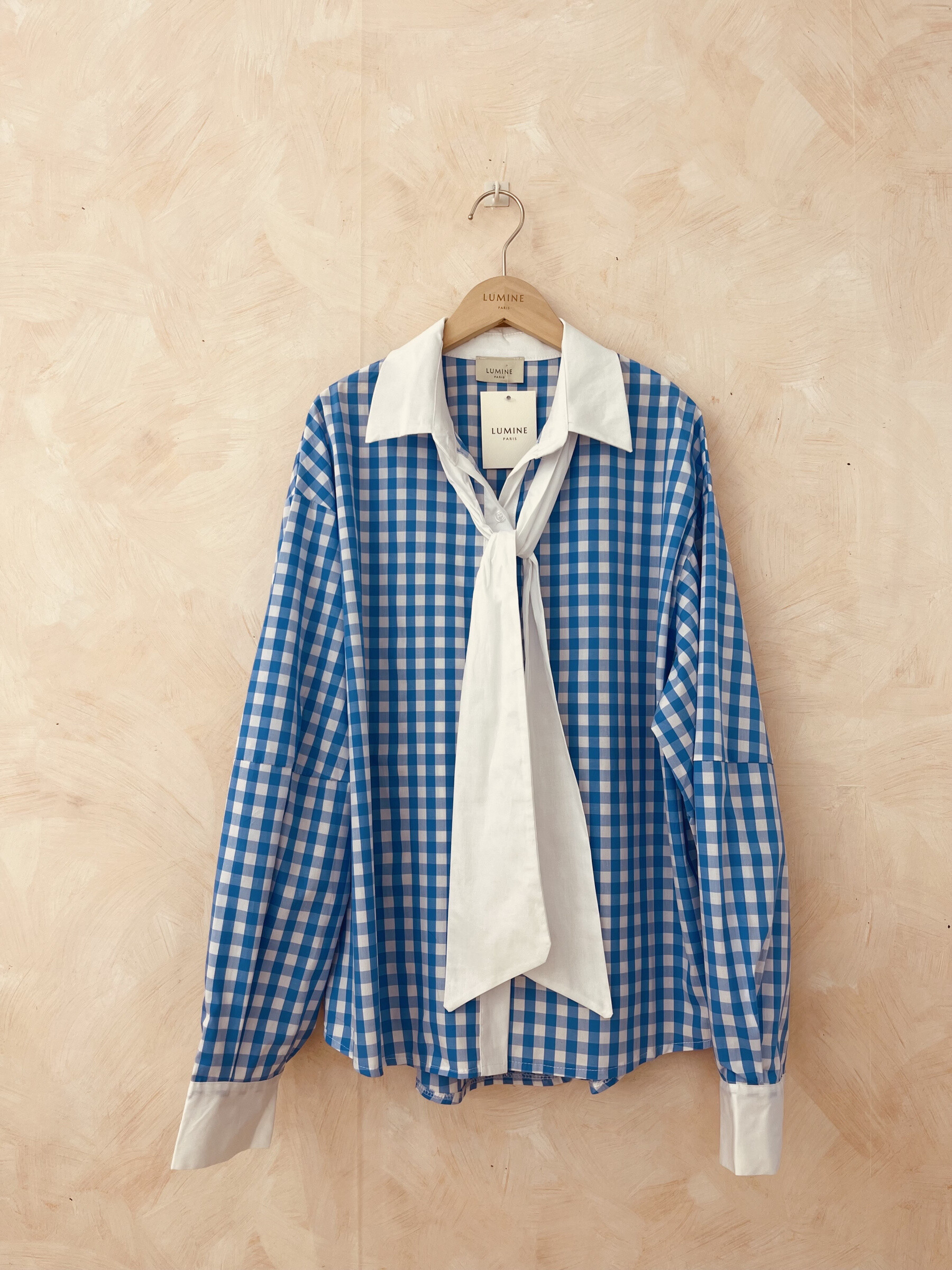 Wholesaler LUMINE - Vichy cotton shirt white border