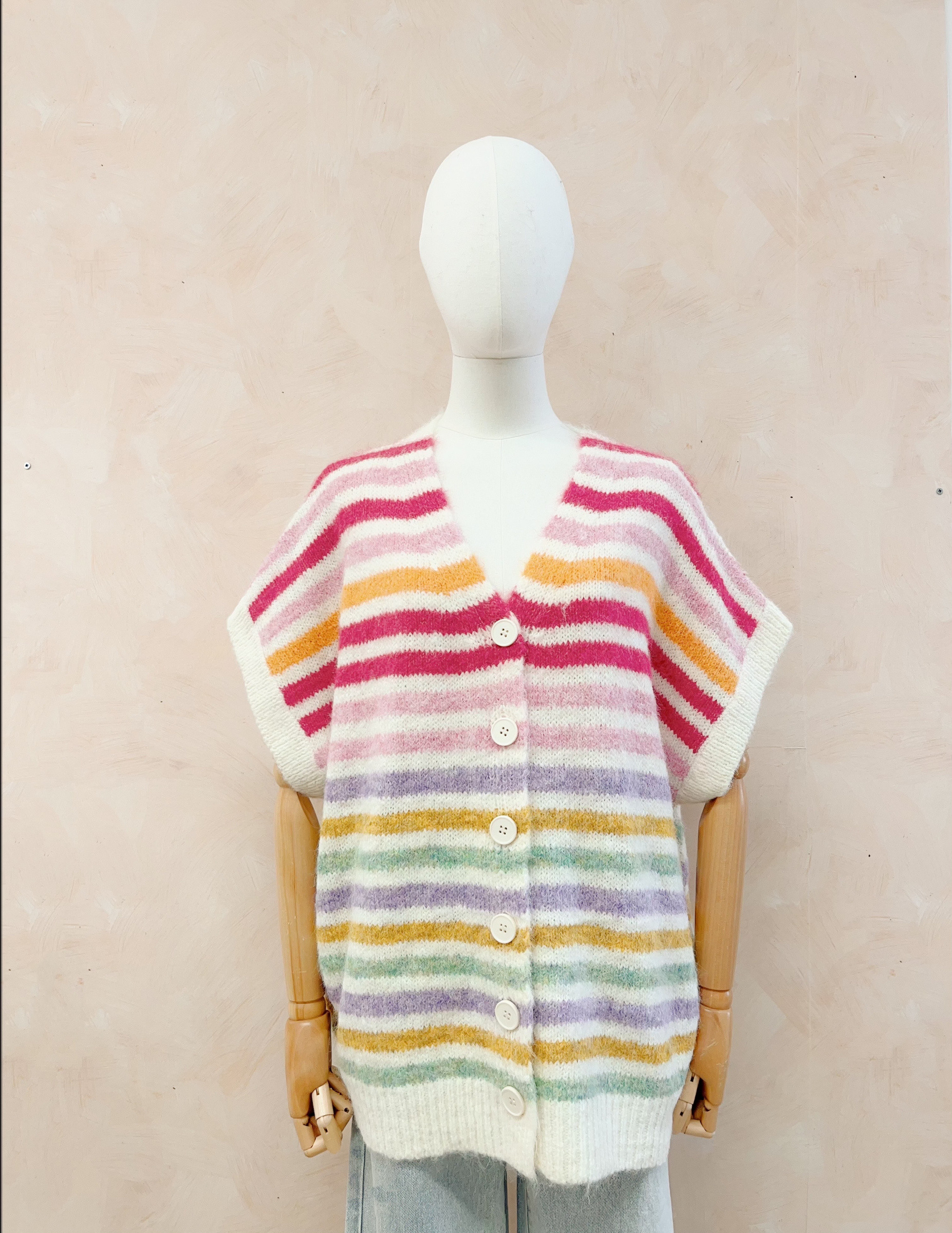 Grossiste LUMINE - Gilet rayure colore