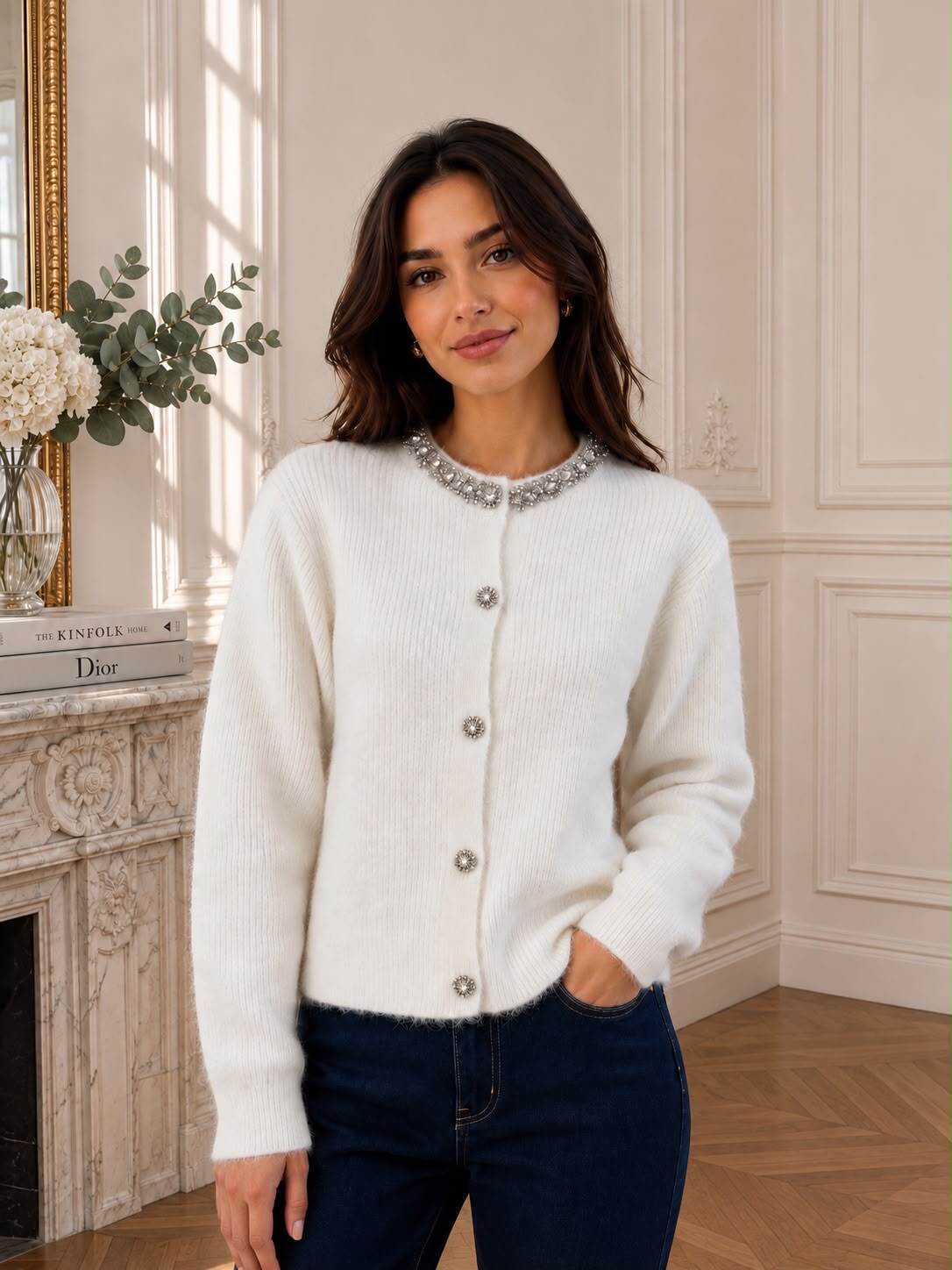 Grossiste LUMINE - Gilet manche longue avec diamants