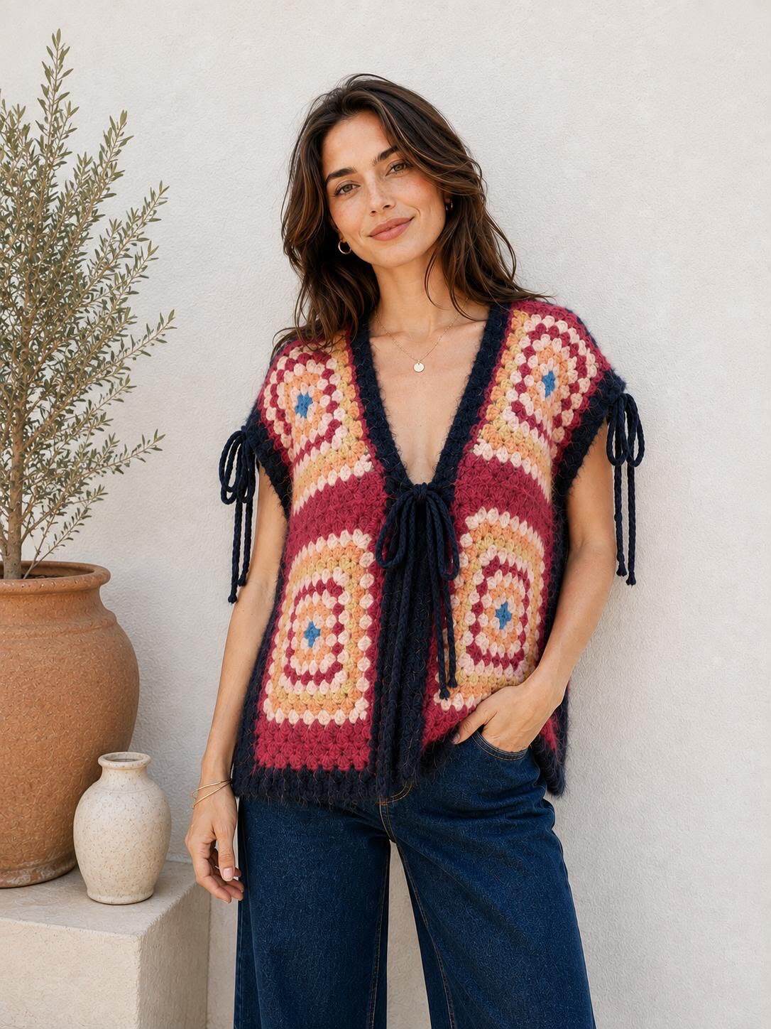 Wholesaler LUMINE - Cardigan with bow in alpaca wool