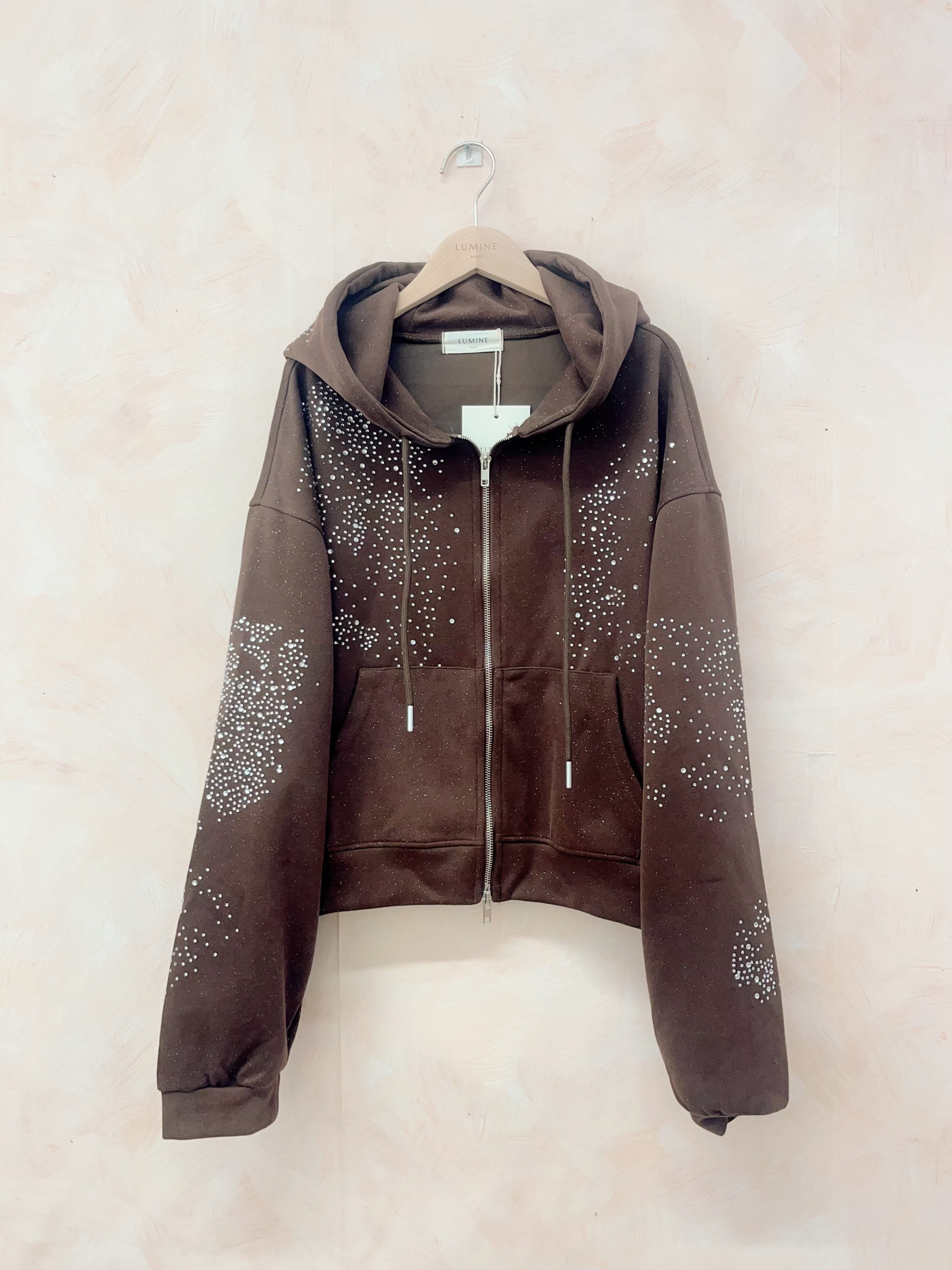 Mayorista LUMINE - Chaleco con capucha y strass