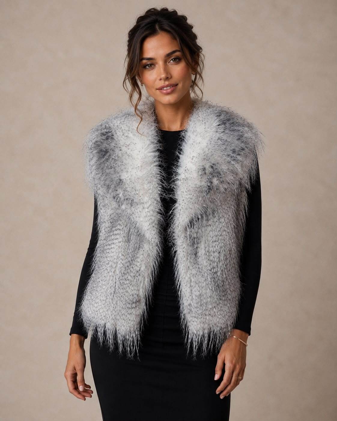 Grossiste LUMINE - Gilet court sans manche frange