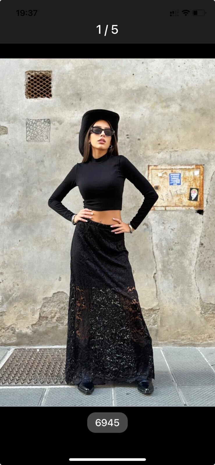 Grossista LUMINE - Gonna in pizzo con fodera