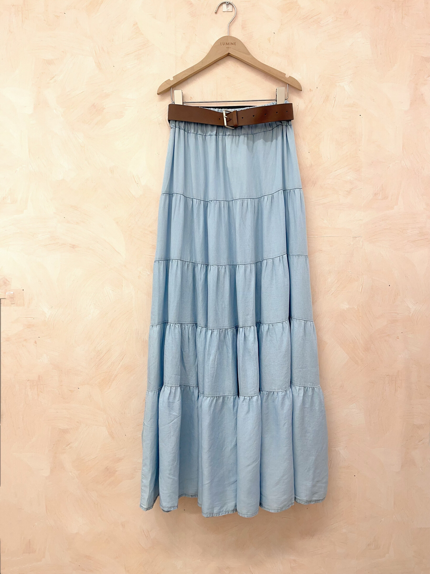 Wholesaler LUMINE - Very wide tencell skirt with belt