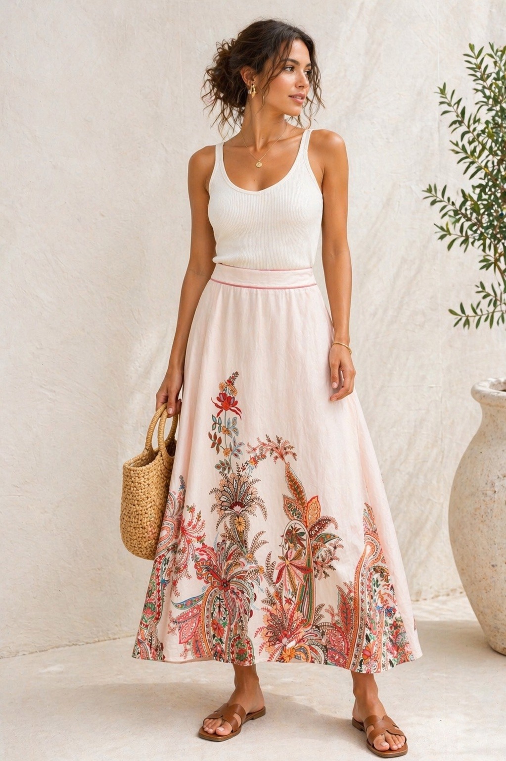 Mayorista LUMINE - Falda de estampado de viscosa