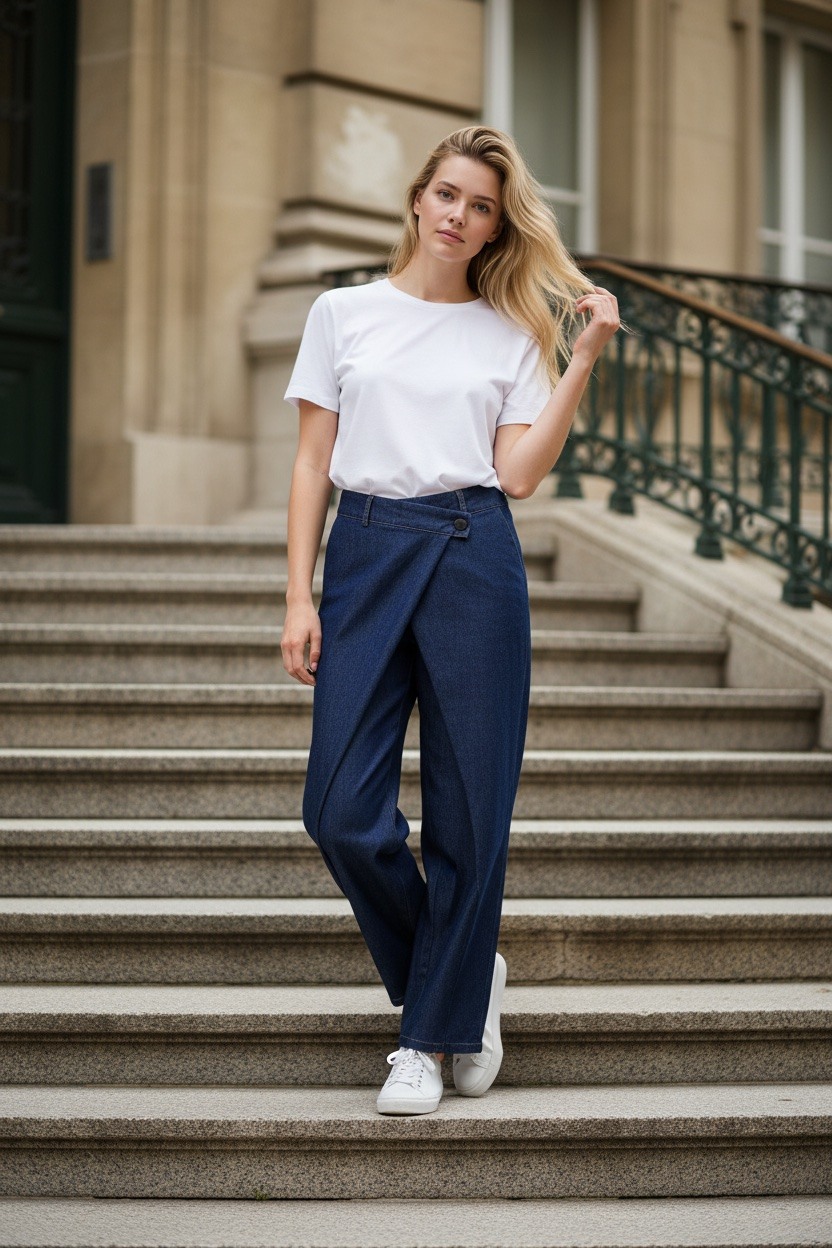 Grossiste LUMINE - Pantalon pareo effet jean