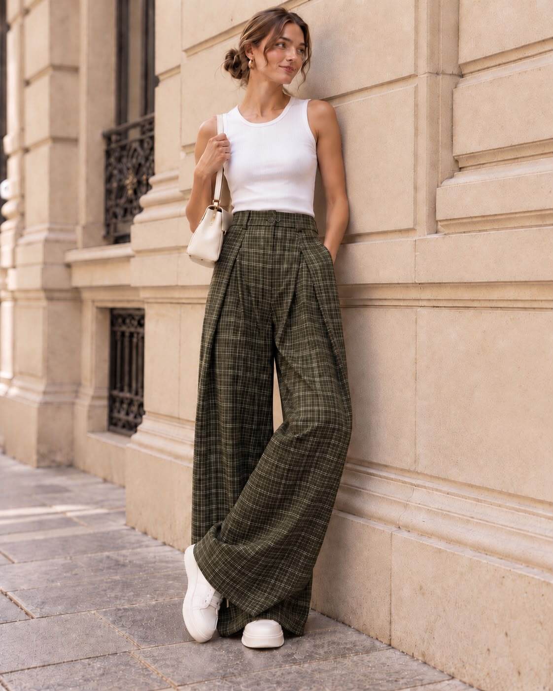 Wholesaler LUMINE - Checkered pleated trousers