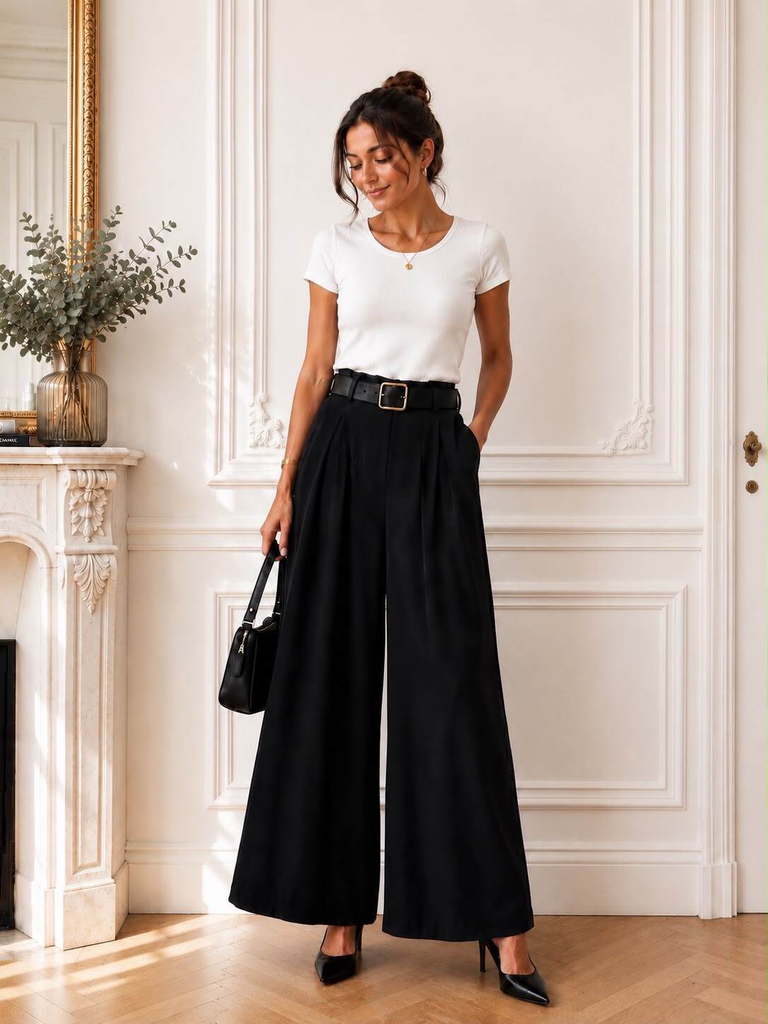 Wholesaler LUMINE - Wide-leg trousers with viscose belt