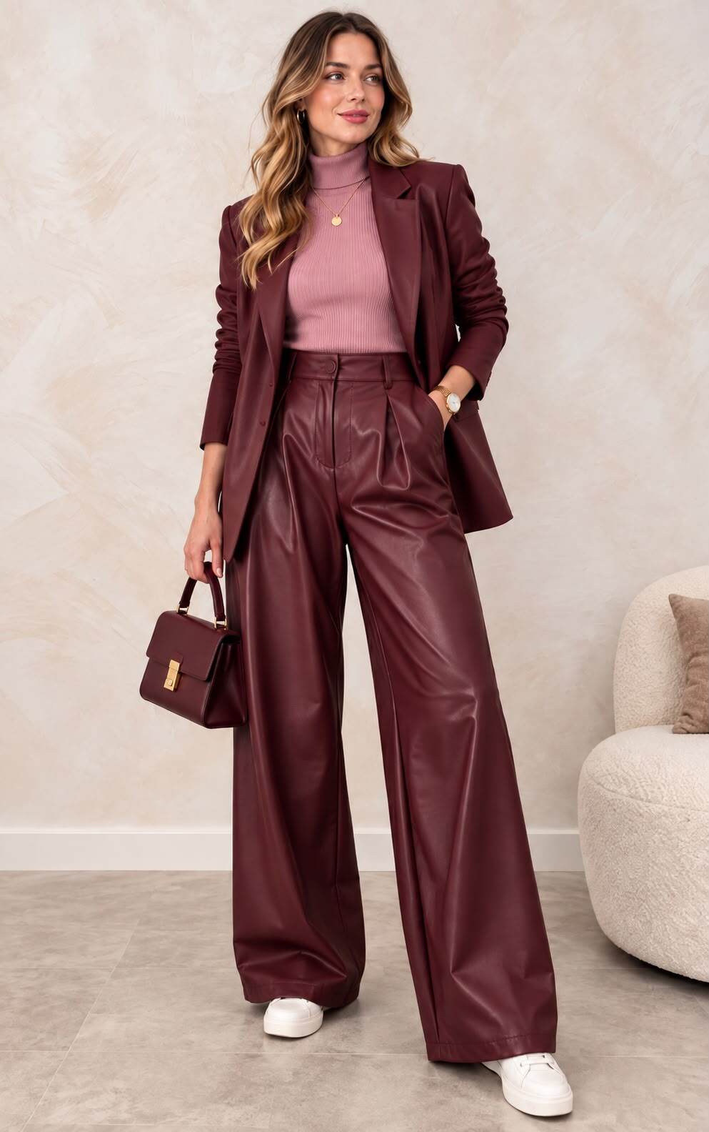 Wholesaler LUMINE - Pleated faux leather trousers