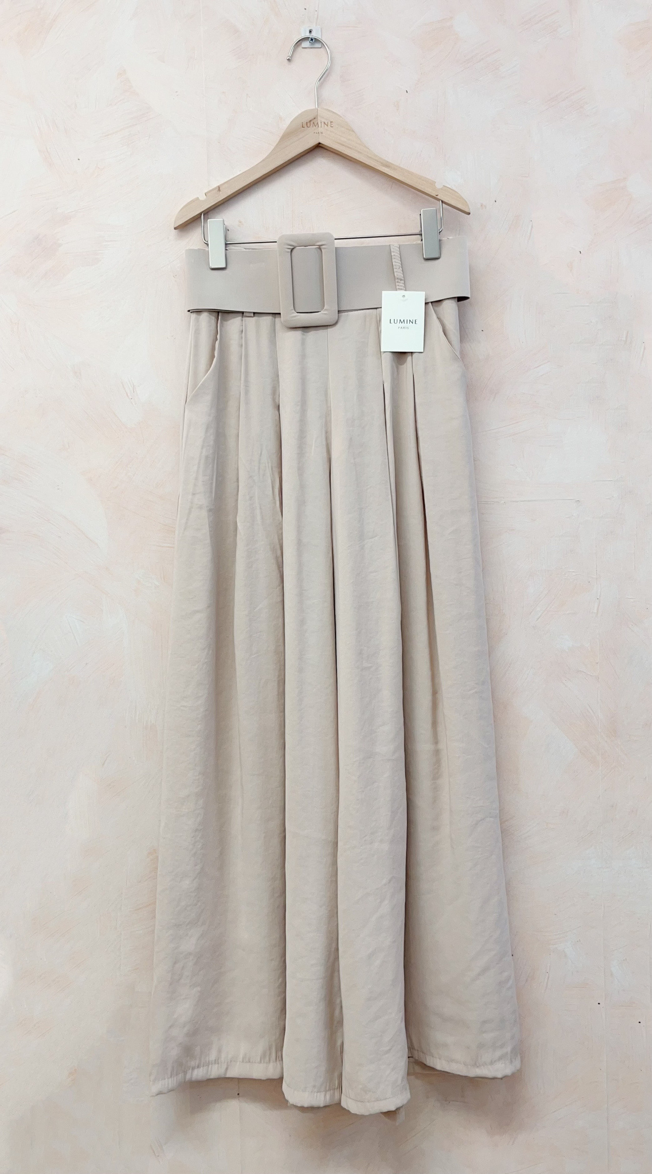 Mayorista LUMINE - Pantalones plisados con cinturón ancho