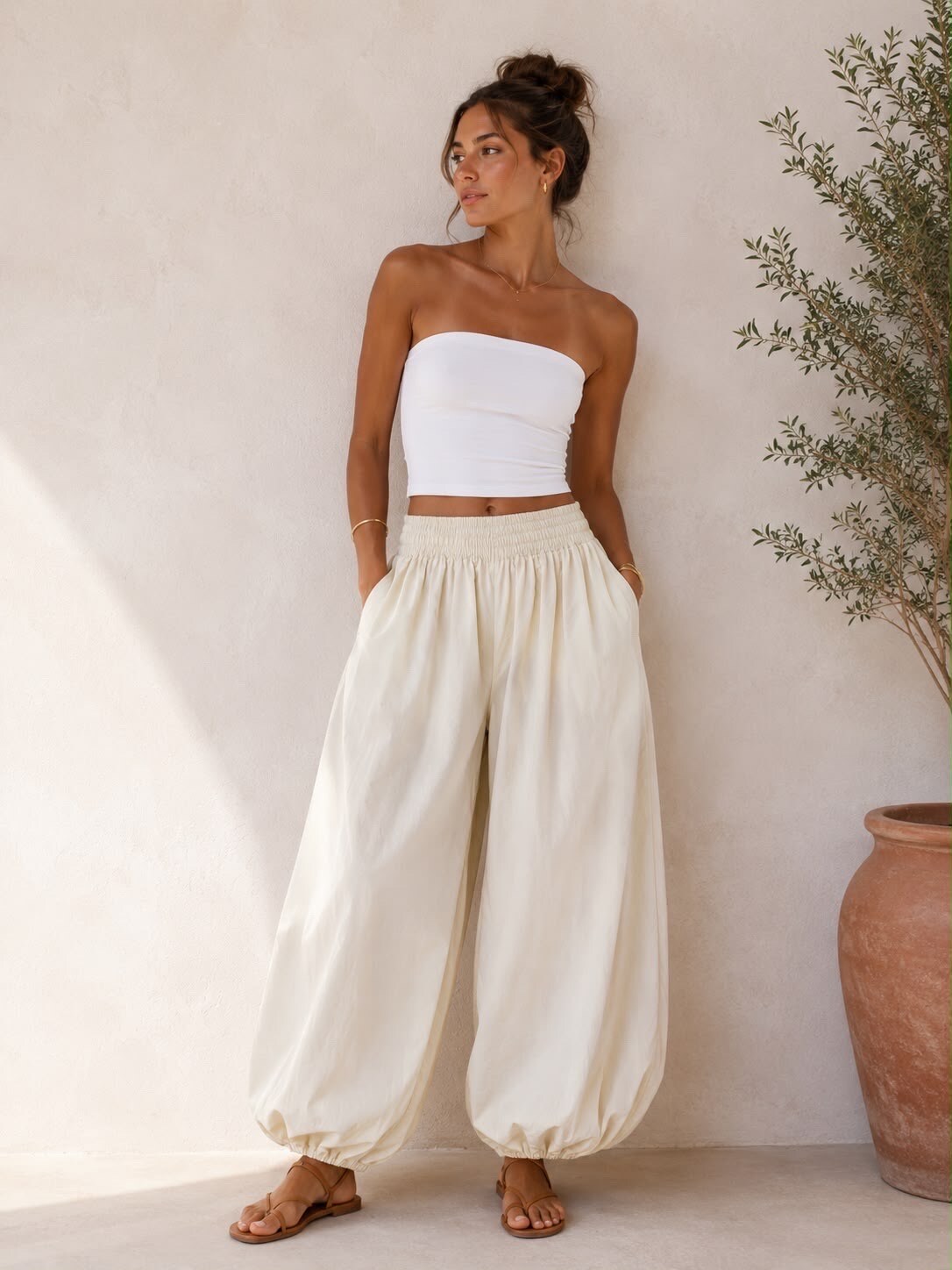 Grossiste LUMINE - Pantalon ballon coton poche