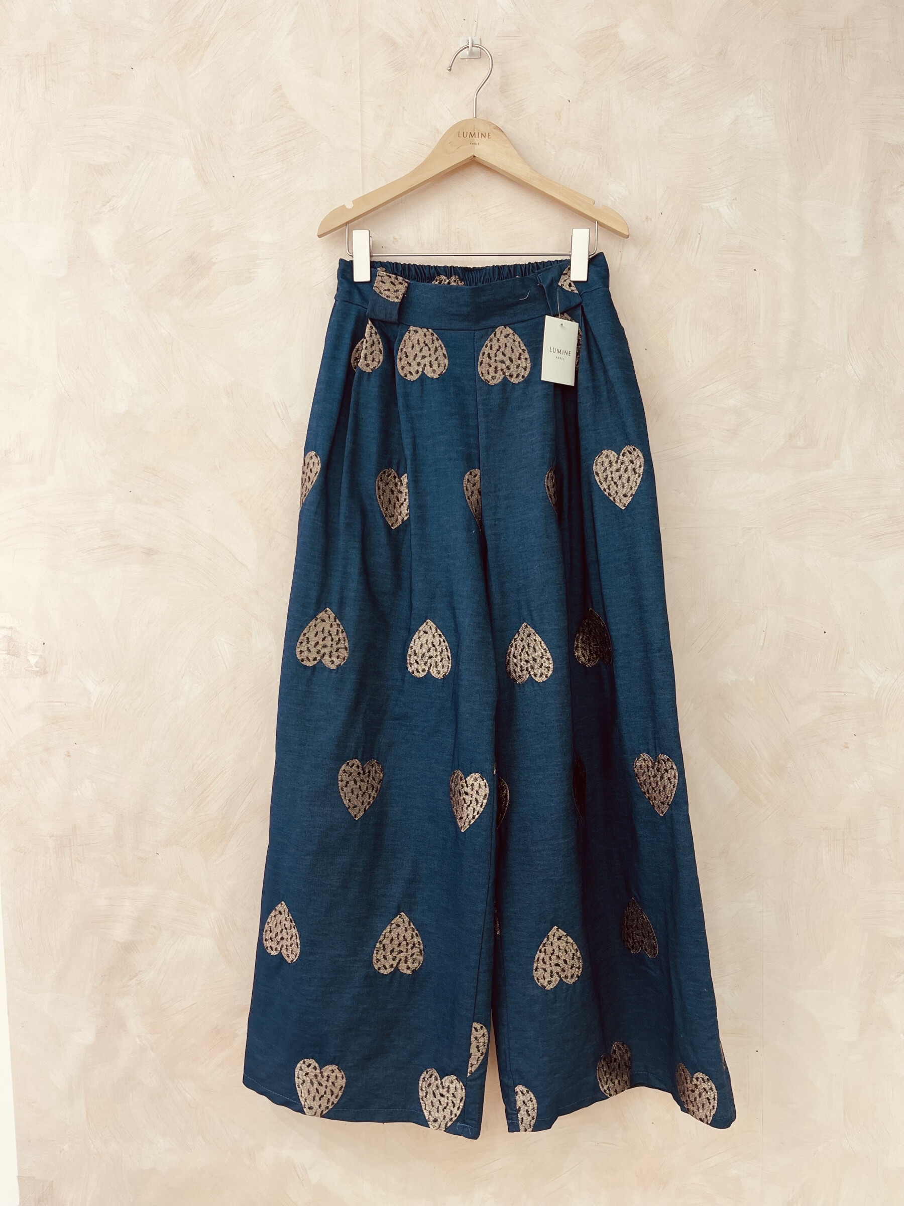 Wholesaler LUMINE - Large cotton pants with heart embroidery