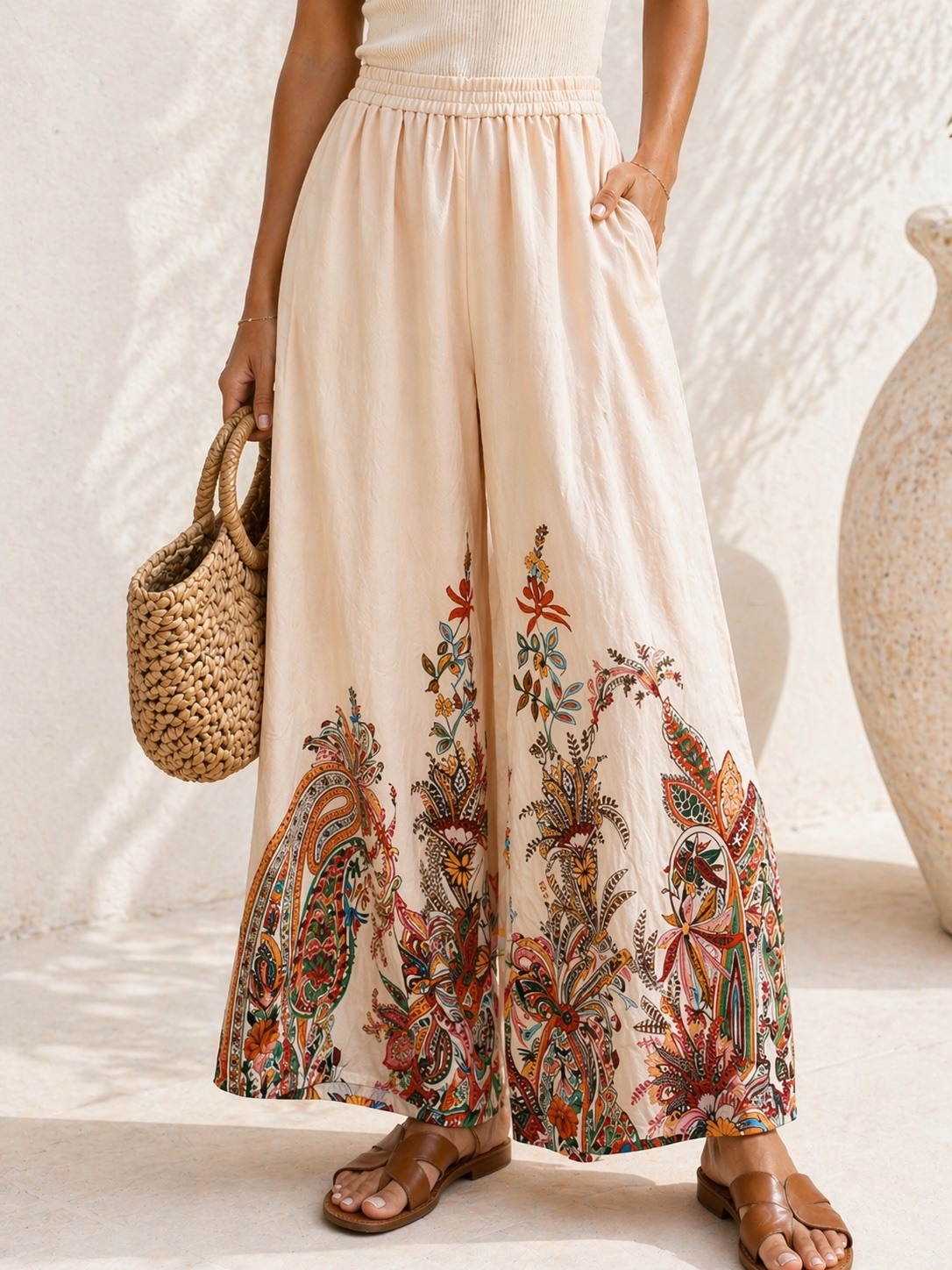 Mayorista LUMINE - Pantalón de viscosa estampado