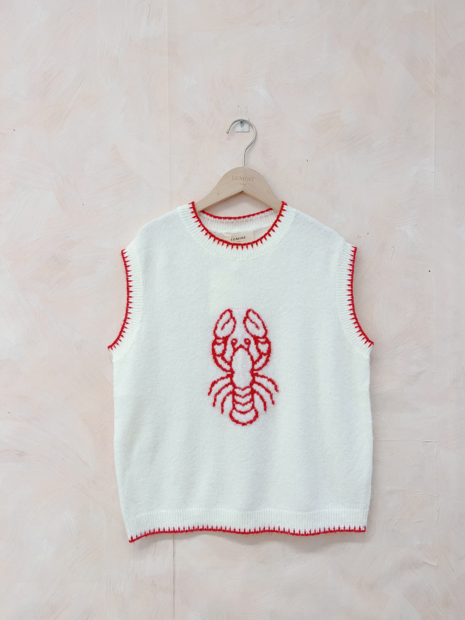 Grossiste LUMINE - Pull sans manche surpiqué homard