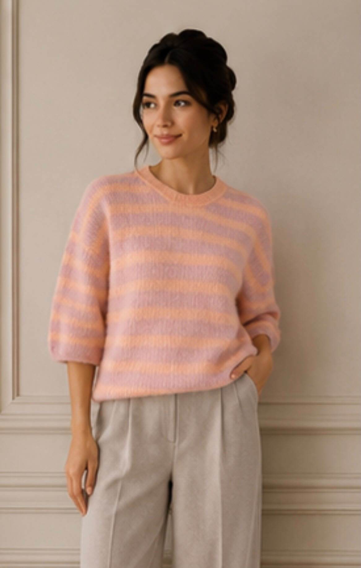 Wholesaler LUMINE - Two-tone alpaca cotton sweater