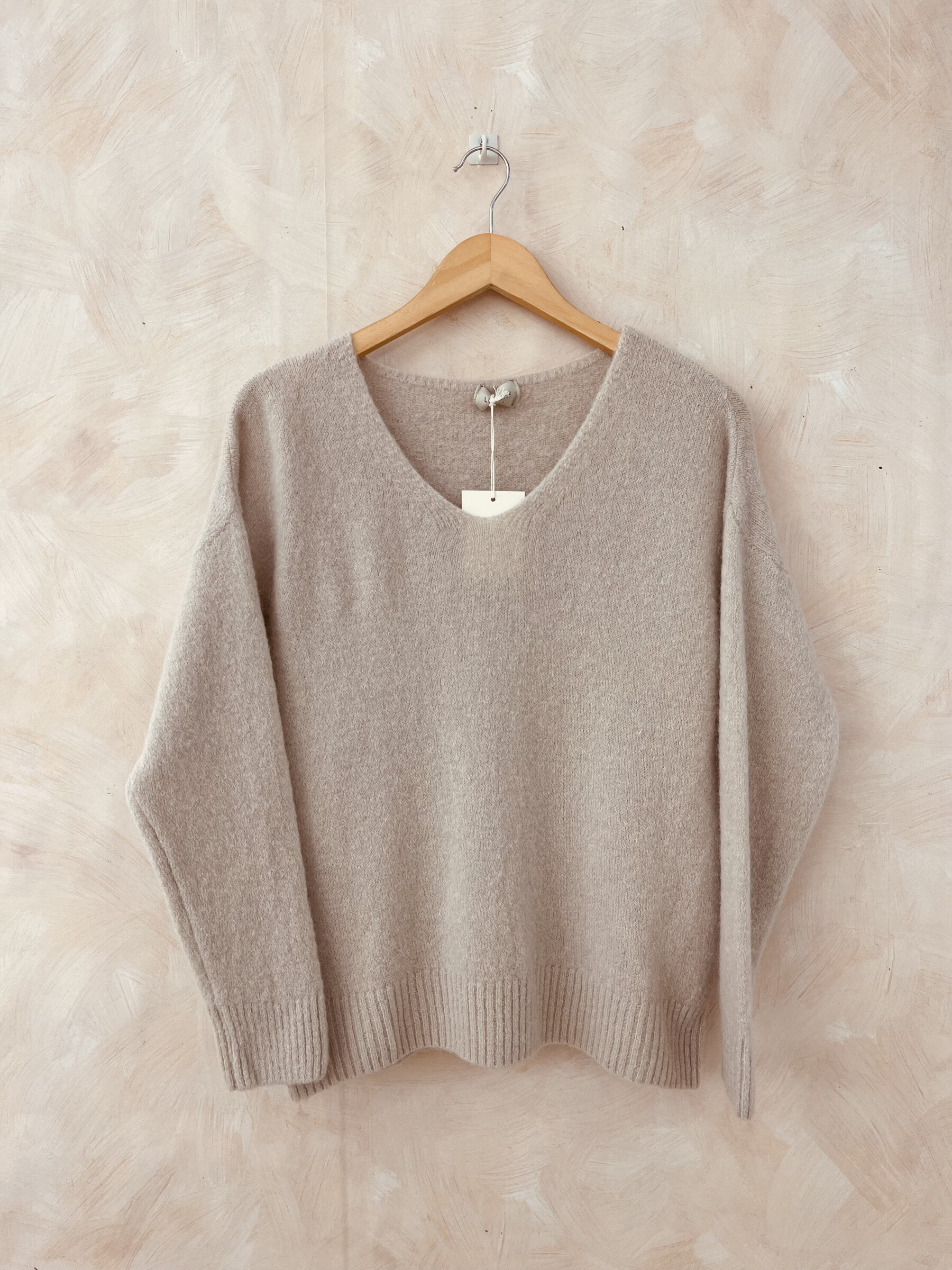 Grossiste LUMINE - Pull en alpaga manche longue col V