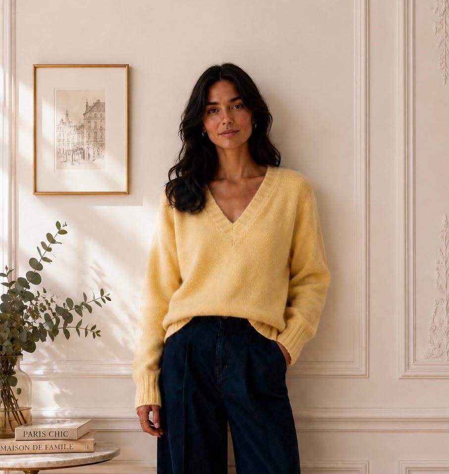 Grossiste LUMINE - Pull col v alpaga