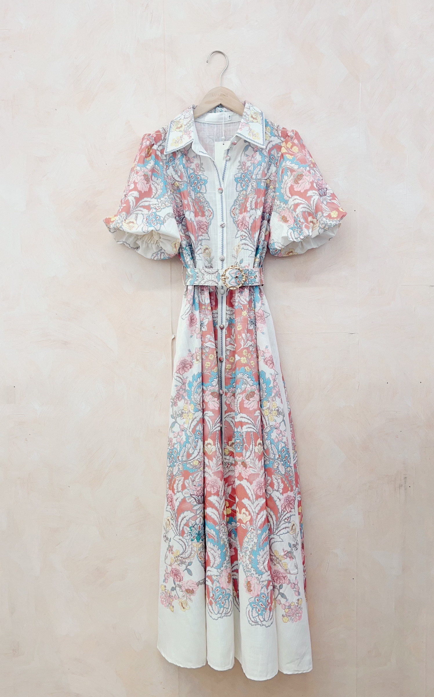 Grossiste LUMINE - Robe imprimer ceinture
