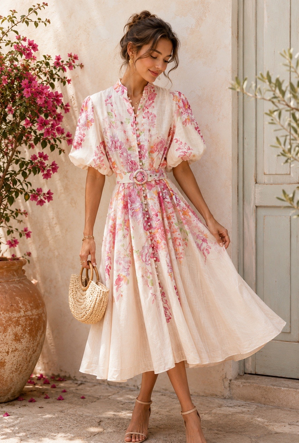 Grossiste LUMINE - Robe imprimer ceinture