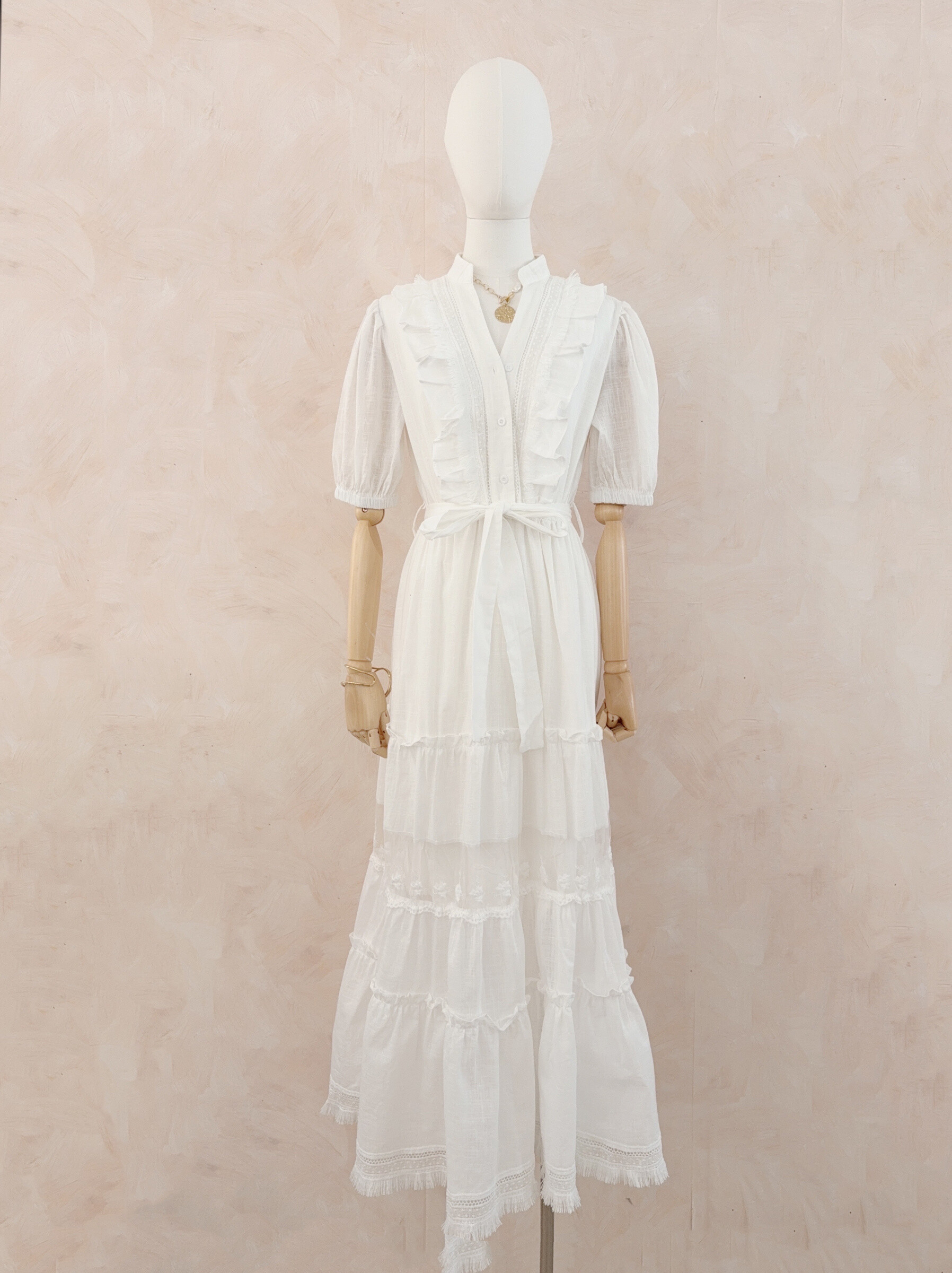 Wholesaler LUMINE - Long cotton dress with lace