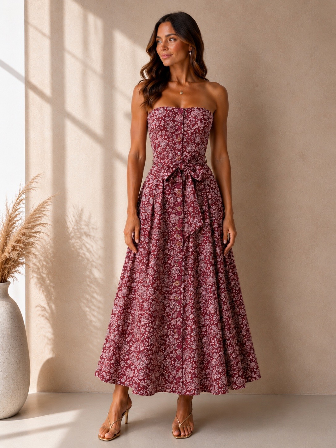 Grossiste LUMINE - Robe bustier imprimé bandana
