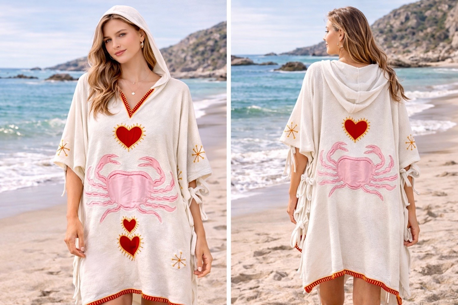Grossiste LUMINE - Robe coton brodé crabe