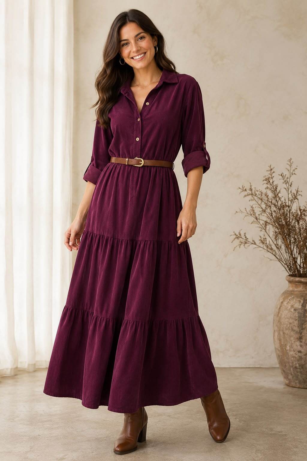 Wholesaler LUMINE - Velvet dress with belt