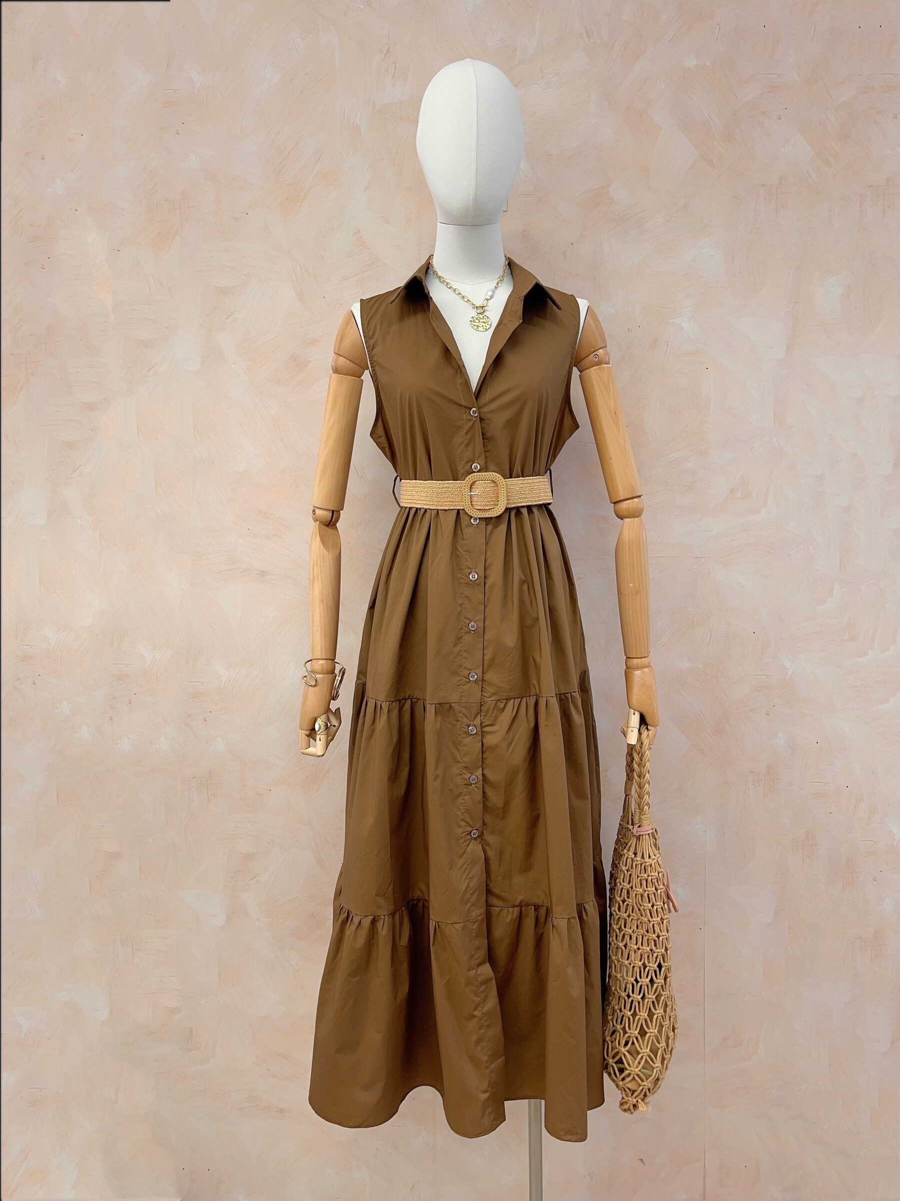 Wholesaler LUMINE - Sleeveless cotton dress with belt