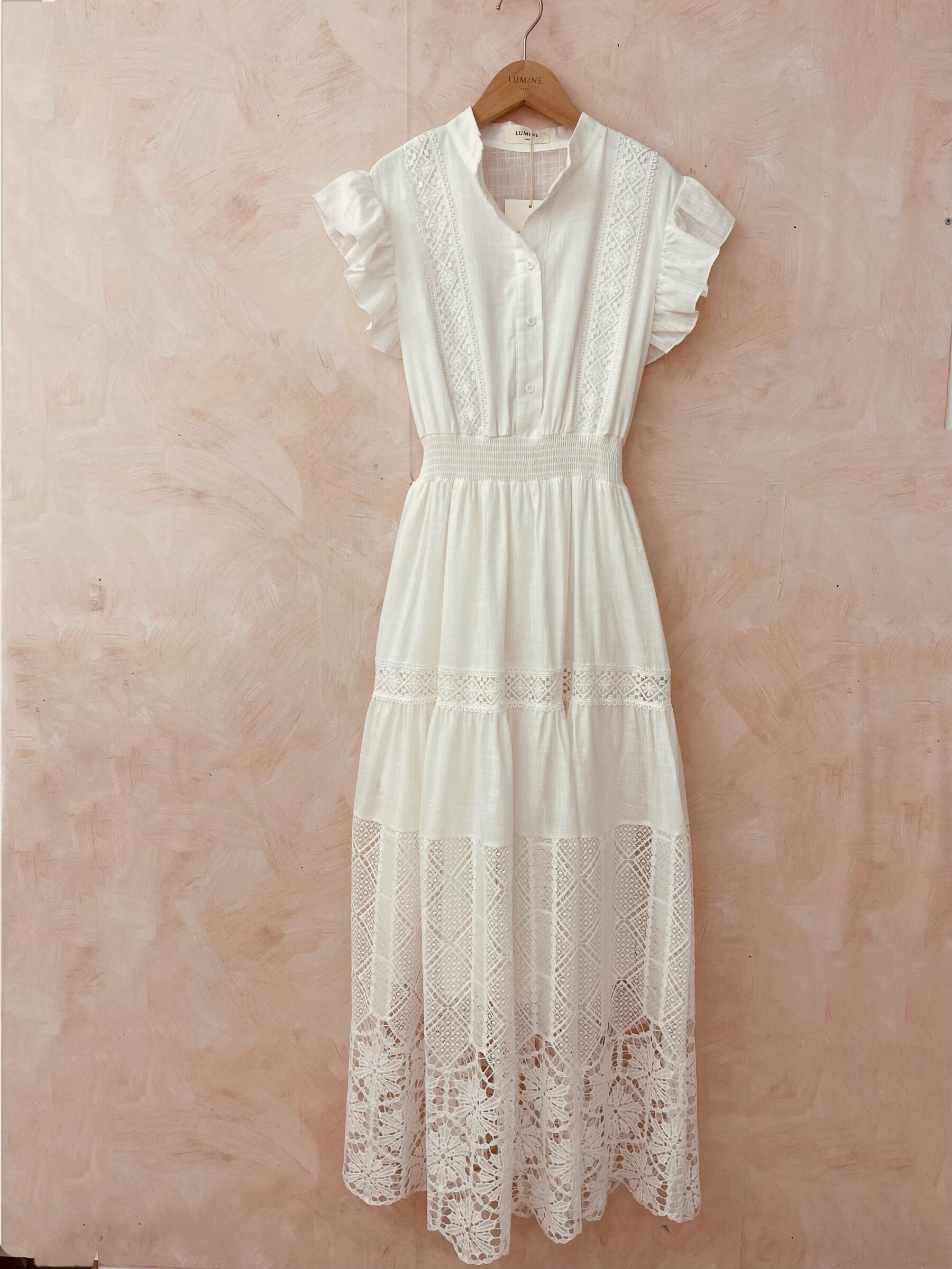 Grossiste LUMINE - Robe longue en coton avec broderie