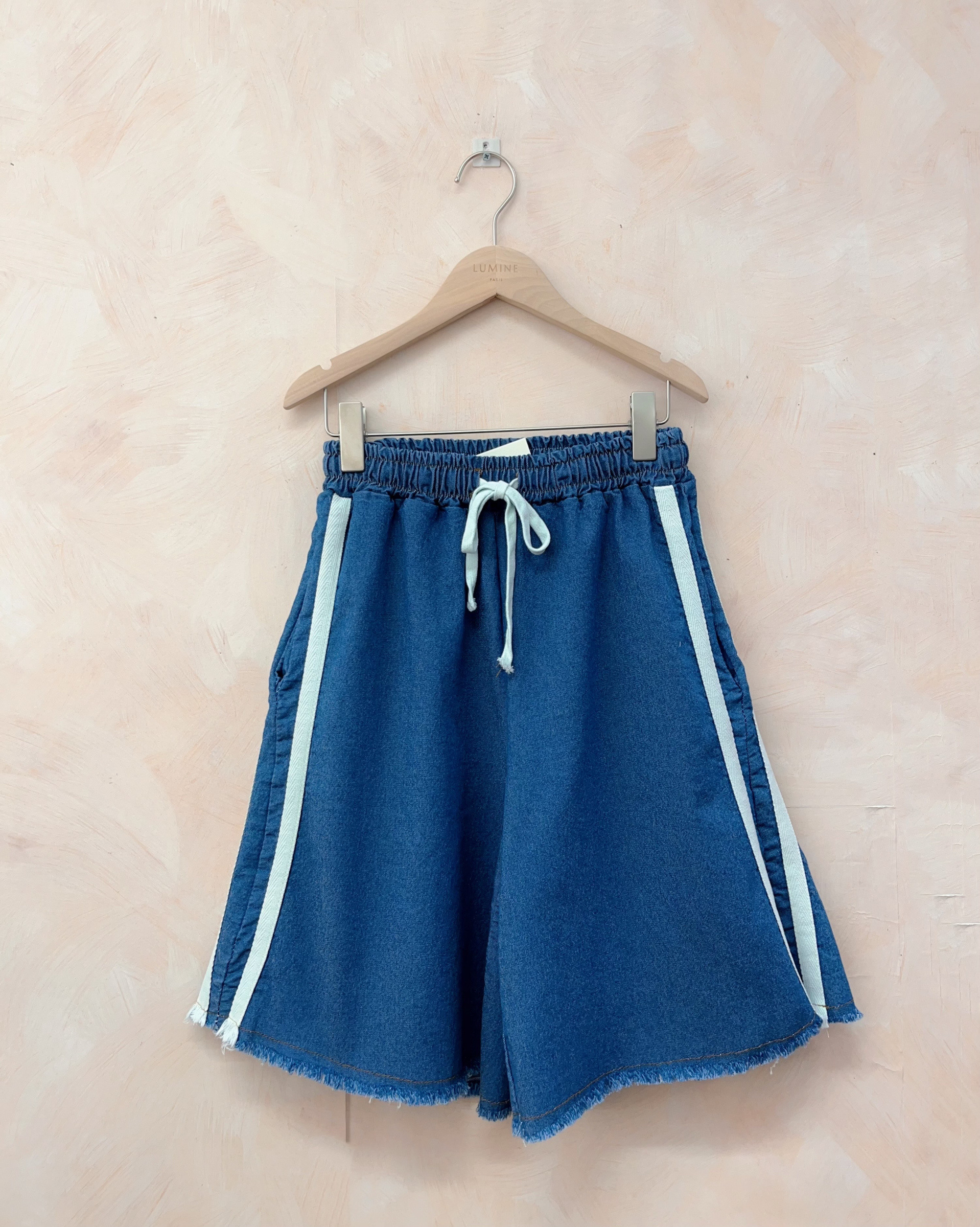 Großhändler LUMINE - Jeans-Bermuda mit Streifen