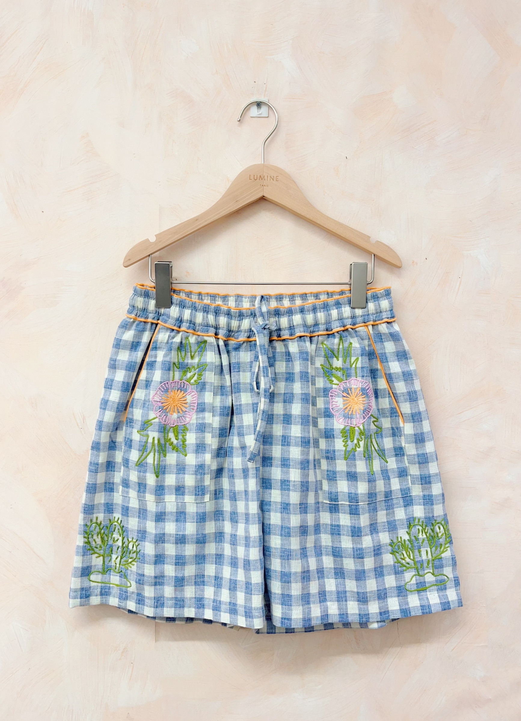 Grossiste LUMINE - Shorts coton avec broderie fleurie