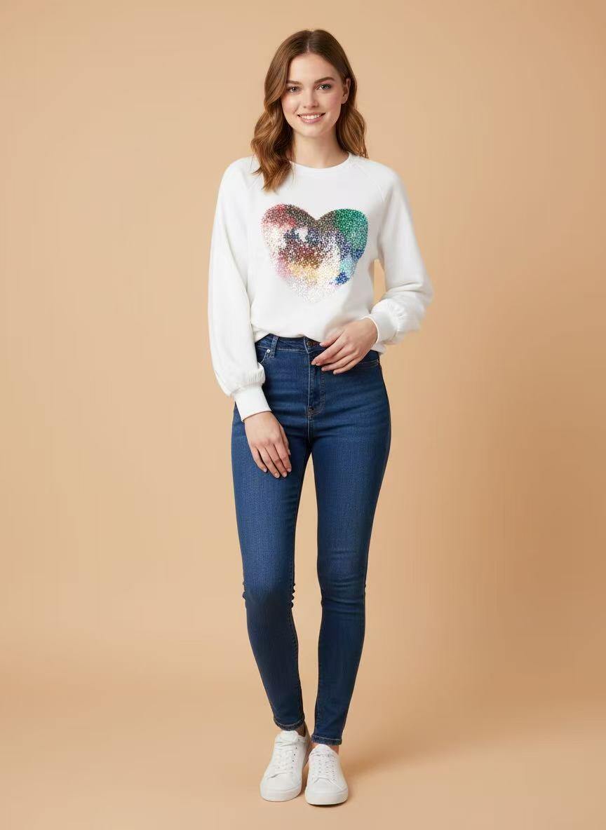 Wholesaler LUMINE - Sweatshirt with sequin heart