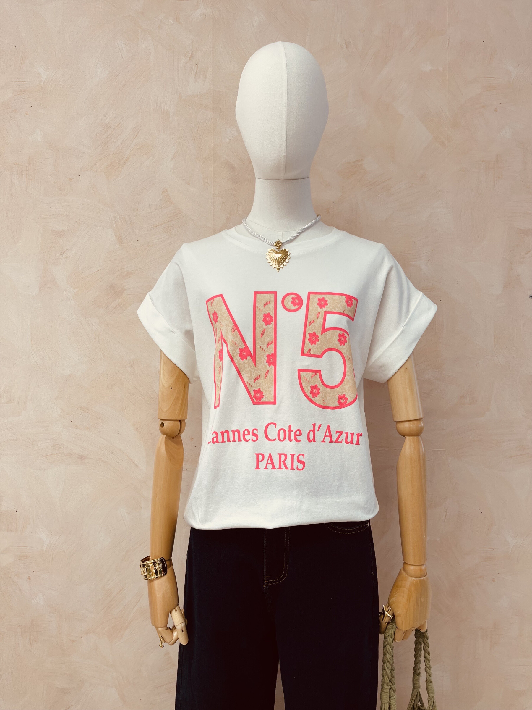 Wholesaler LUMINE - N5 printed short-sleeved cotton t-shirt