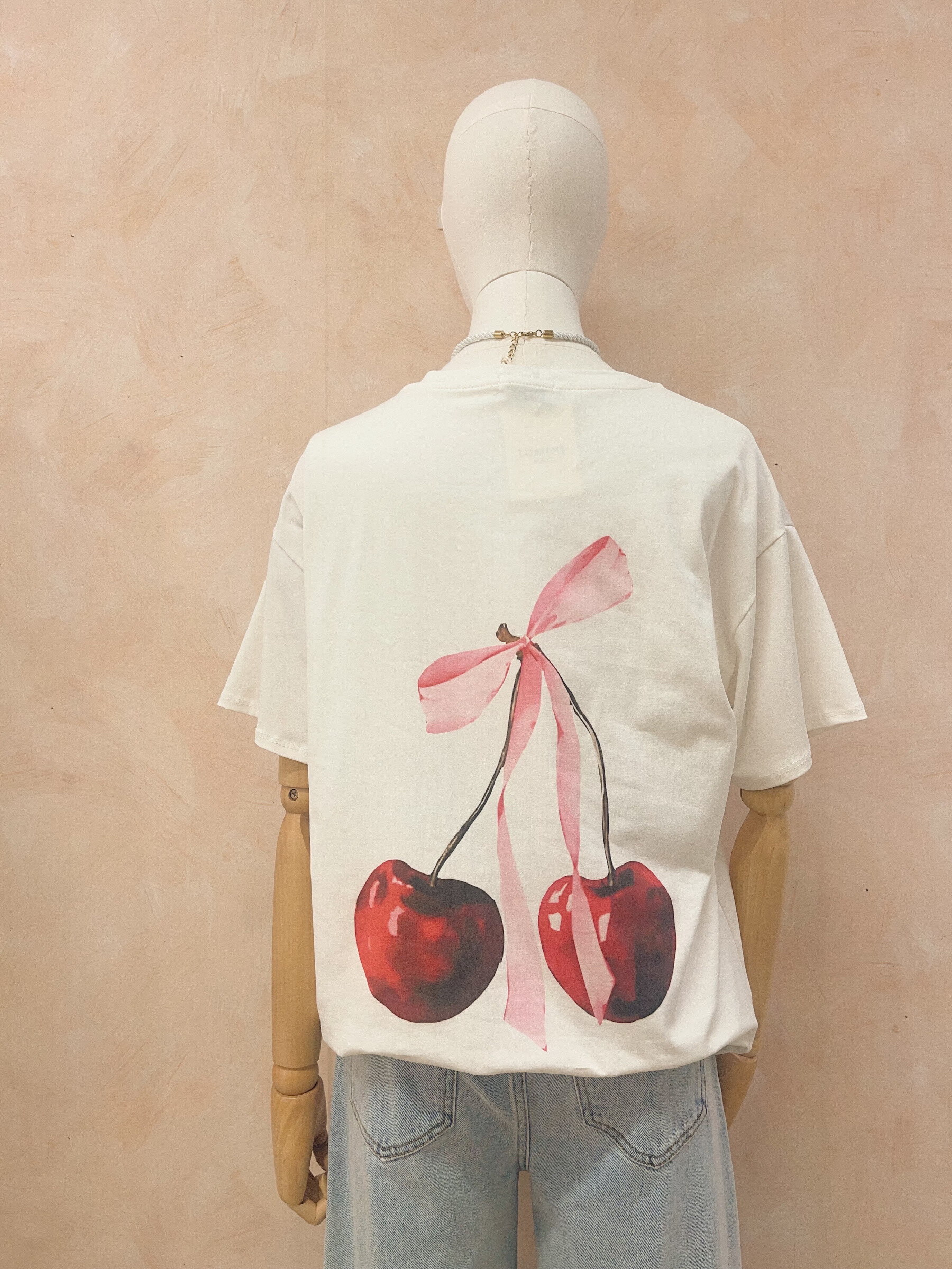 Grossiste LUMINE - Tee shirt en coton imprimé cerise