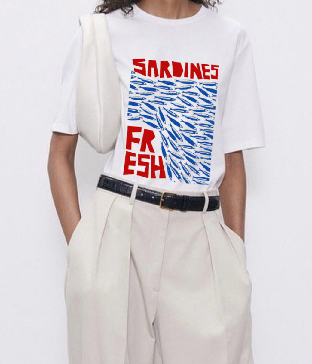 Wholesaler LUMINE - Fresh sardines cotton t -shirt