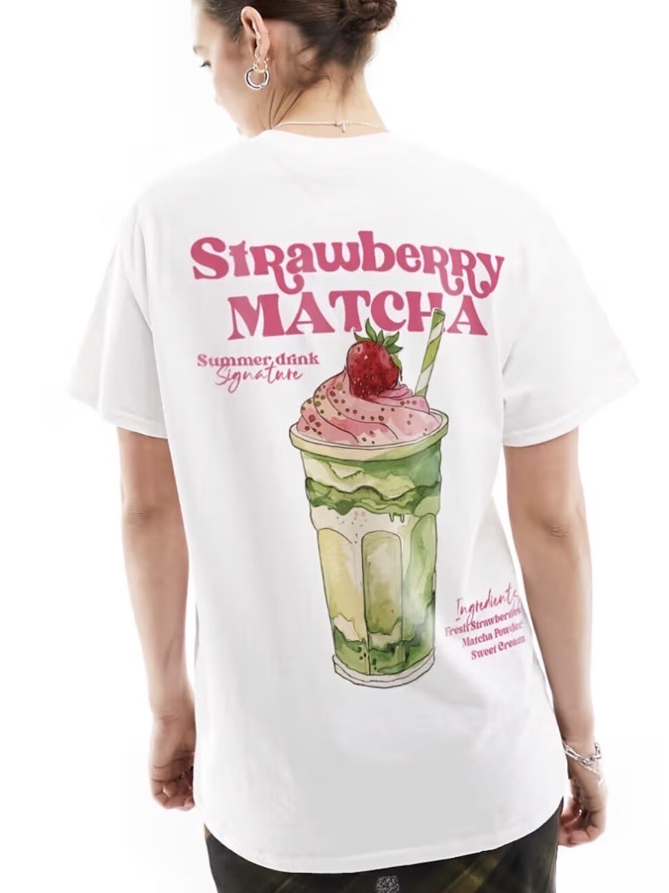 Grossiste LUMINE - Tee shirt en coton strawberry matcha