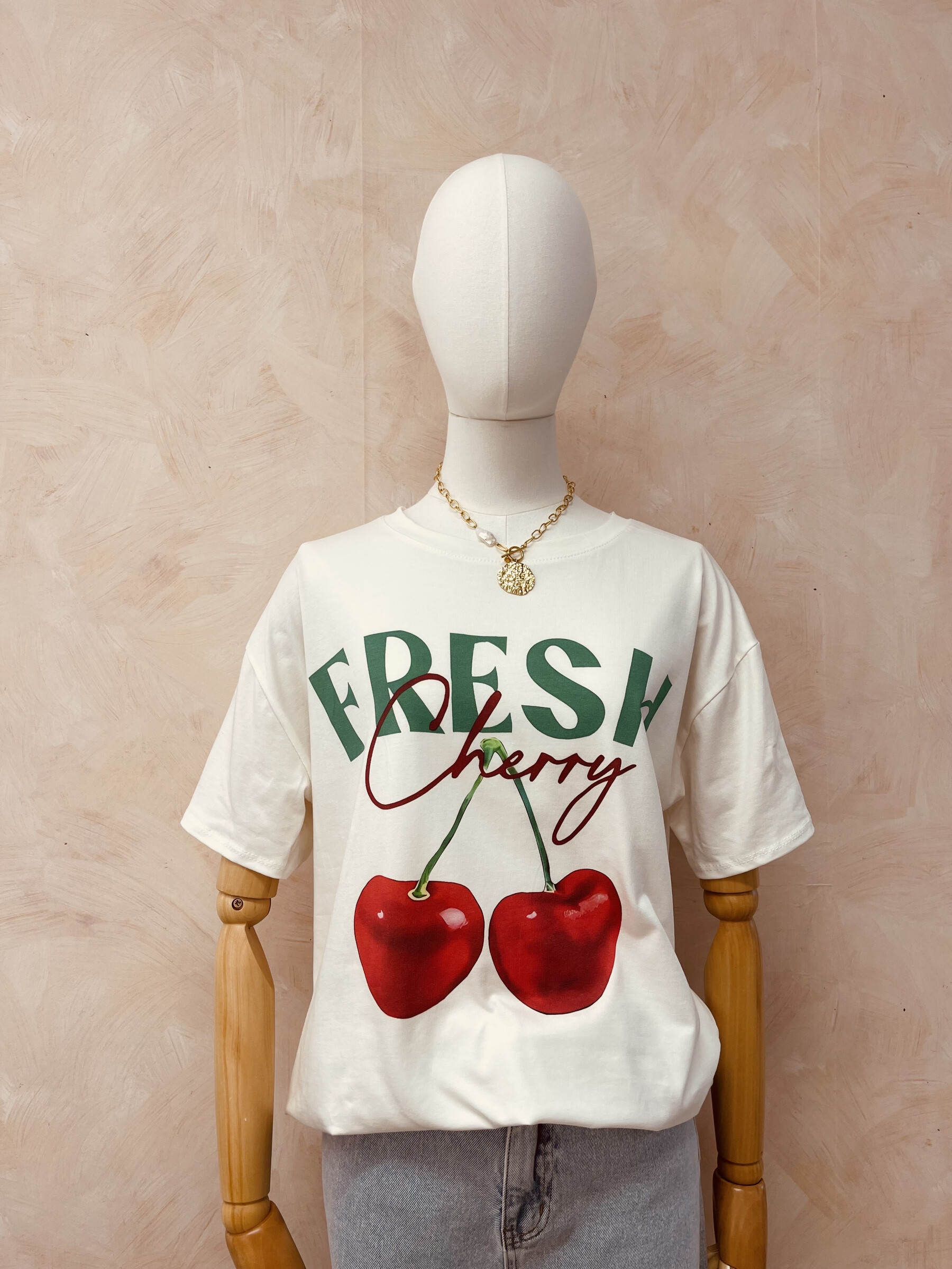 Wholesaler LUMINE - Cerise printed cotton t -shirt