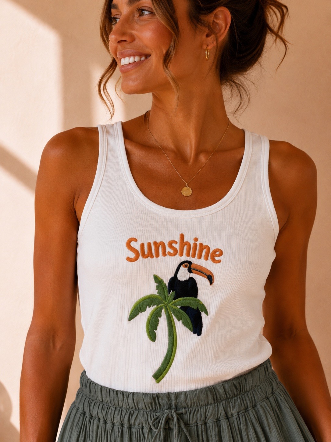 Grossiste LUMINE - Top brodé sunshine