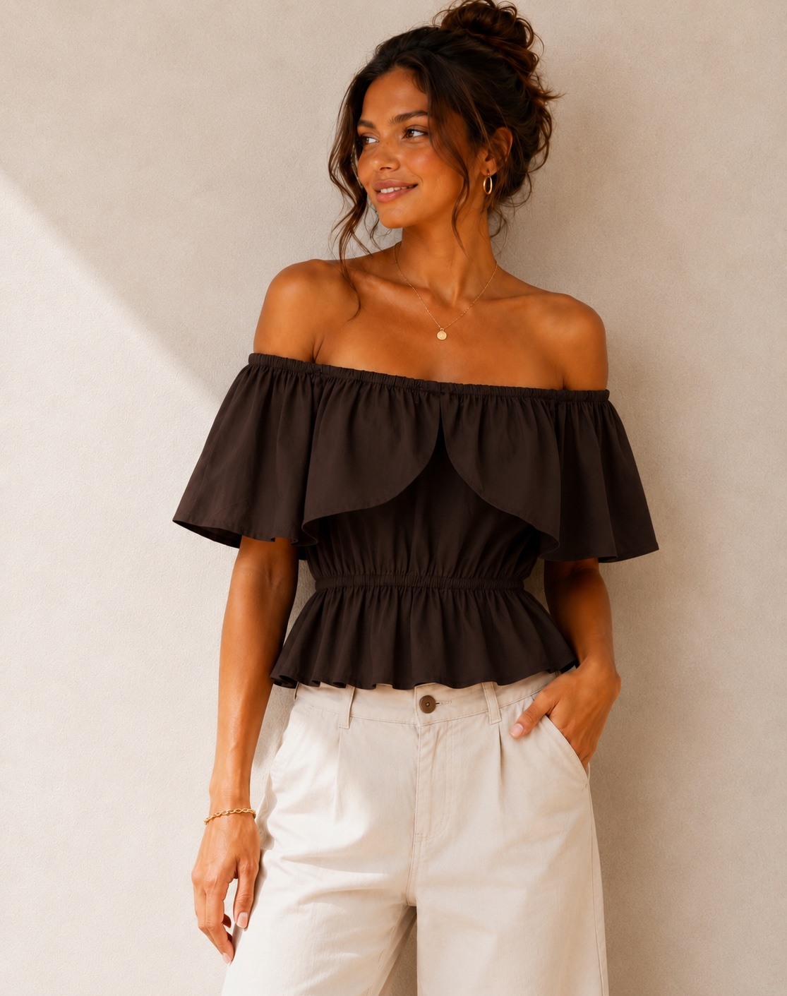 Grossiste LUMINE - Top coton volant