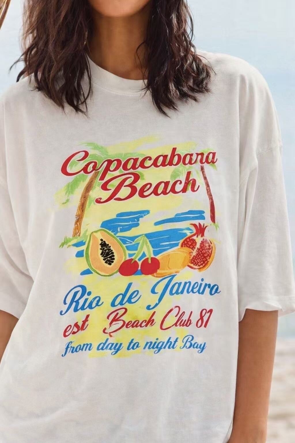 Grossiste LUMINE - Tee-shirt imprime copacabana beach