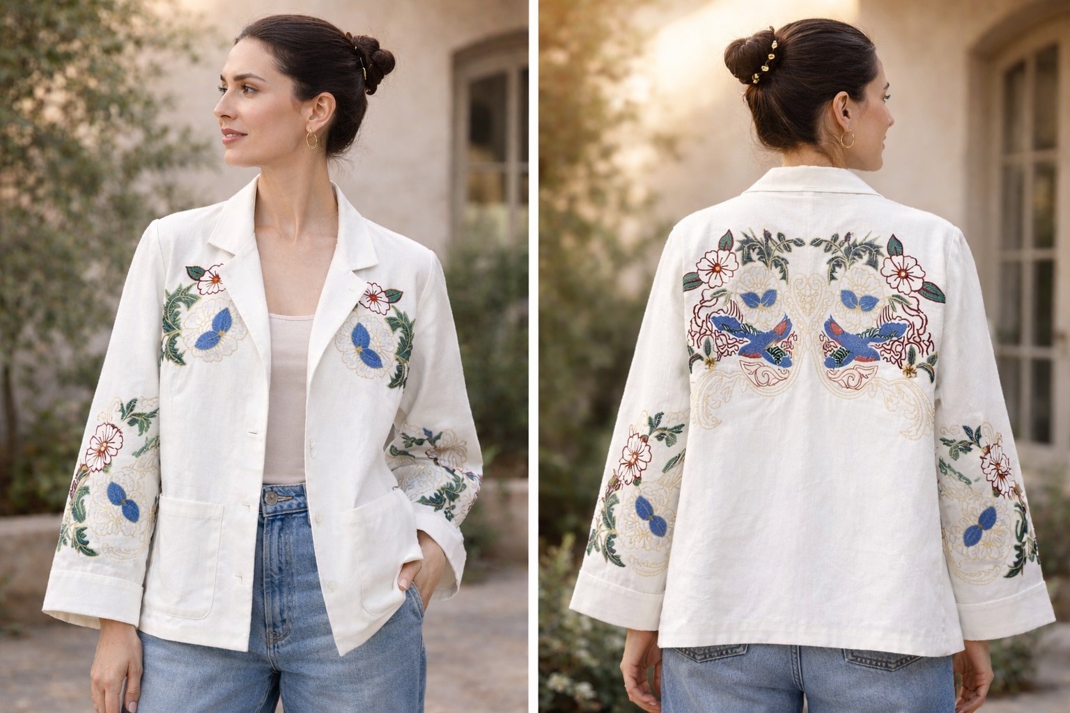 Grossiste LUMINE - Veste double brode entierement