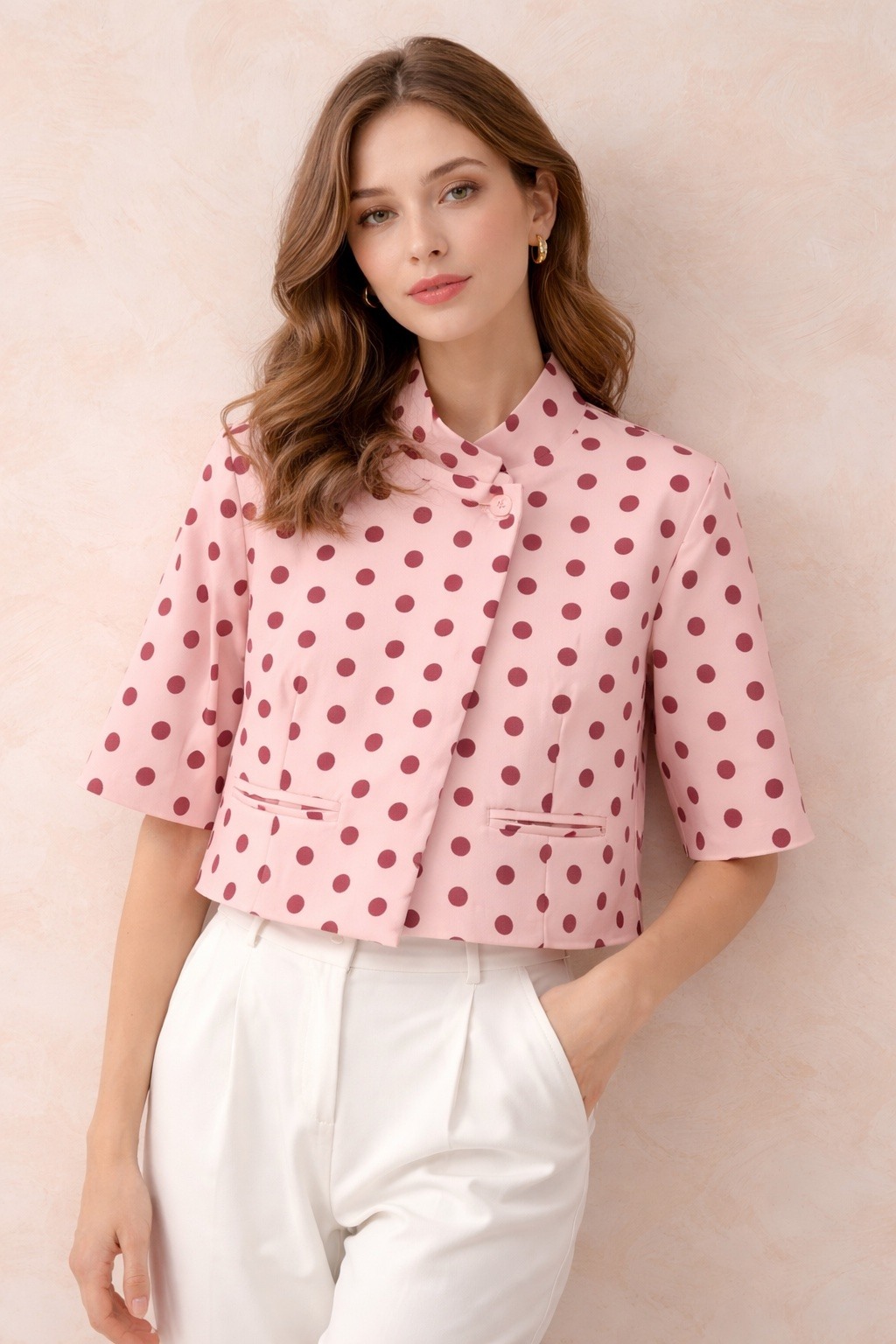 Mayorista LUMINE - Chaqueta corta asimétrica de lunares