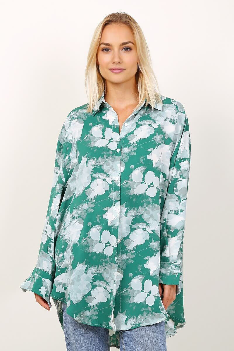 Grossiste Lusa Mode - Blouse chemise tunique imprimé tissu fluide